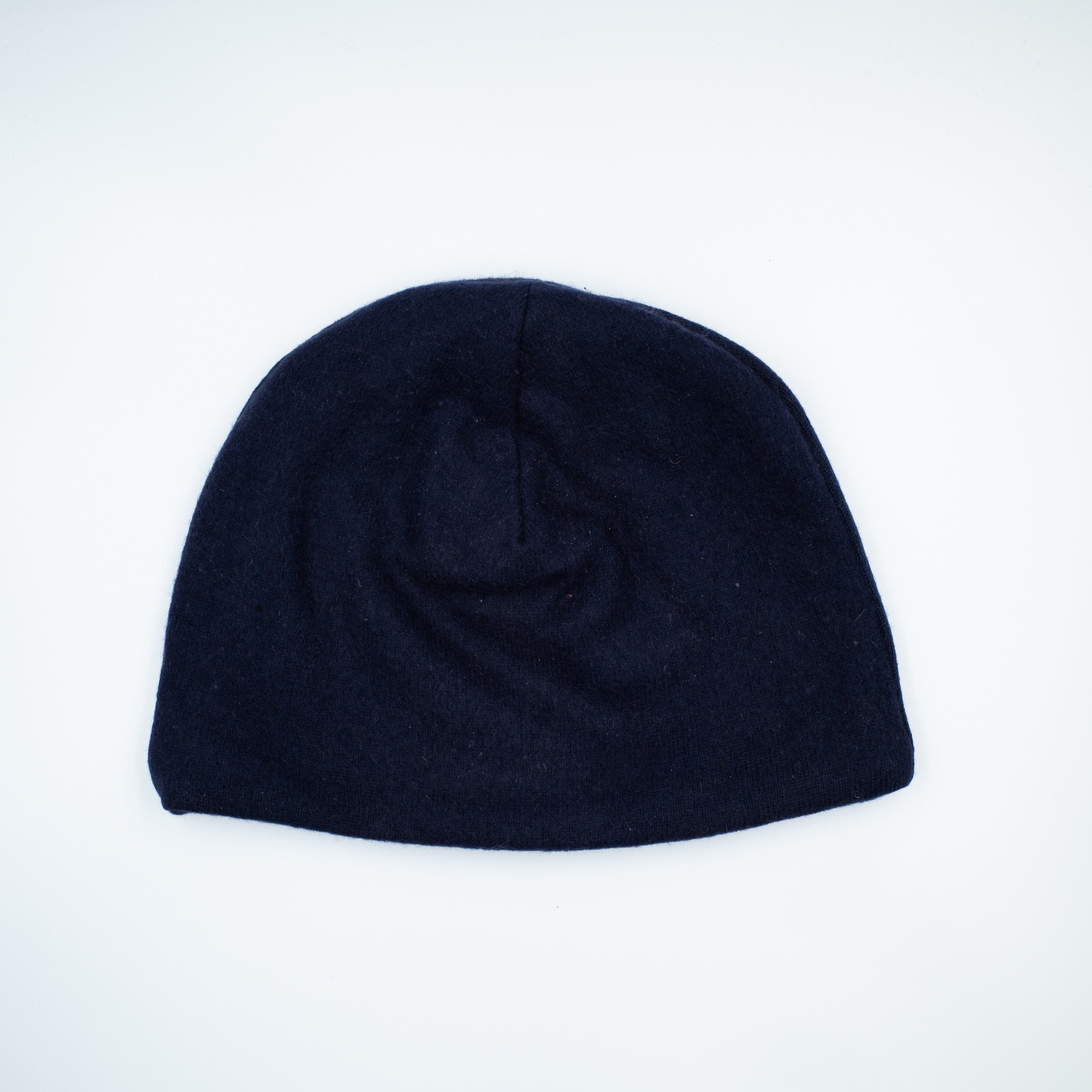 Navy Blue Cashmere Beanie Hat