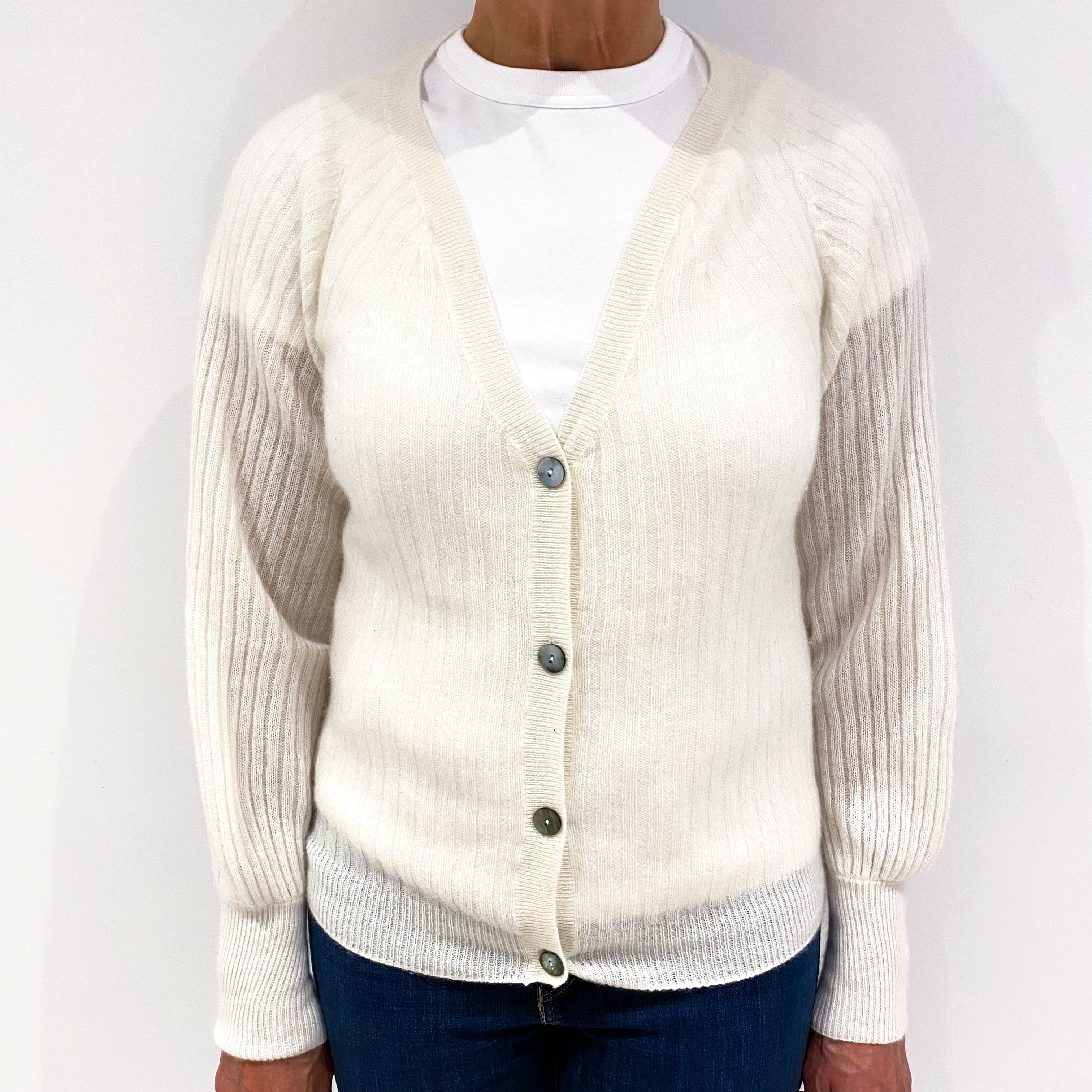 Cream Cashmere Cardigan Medium