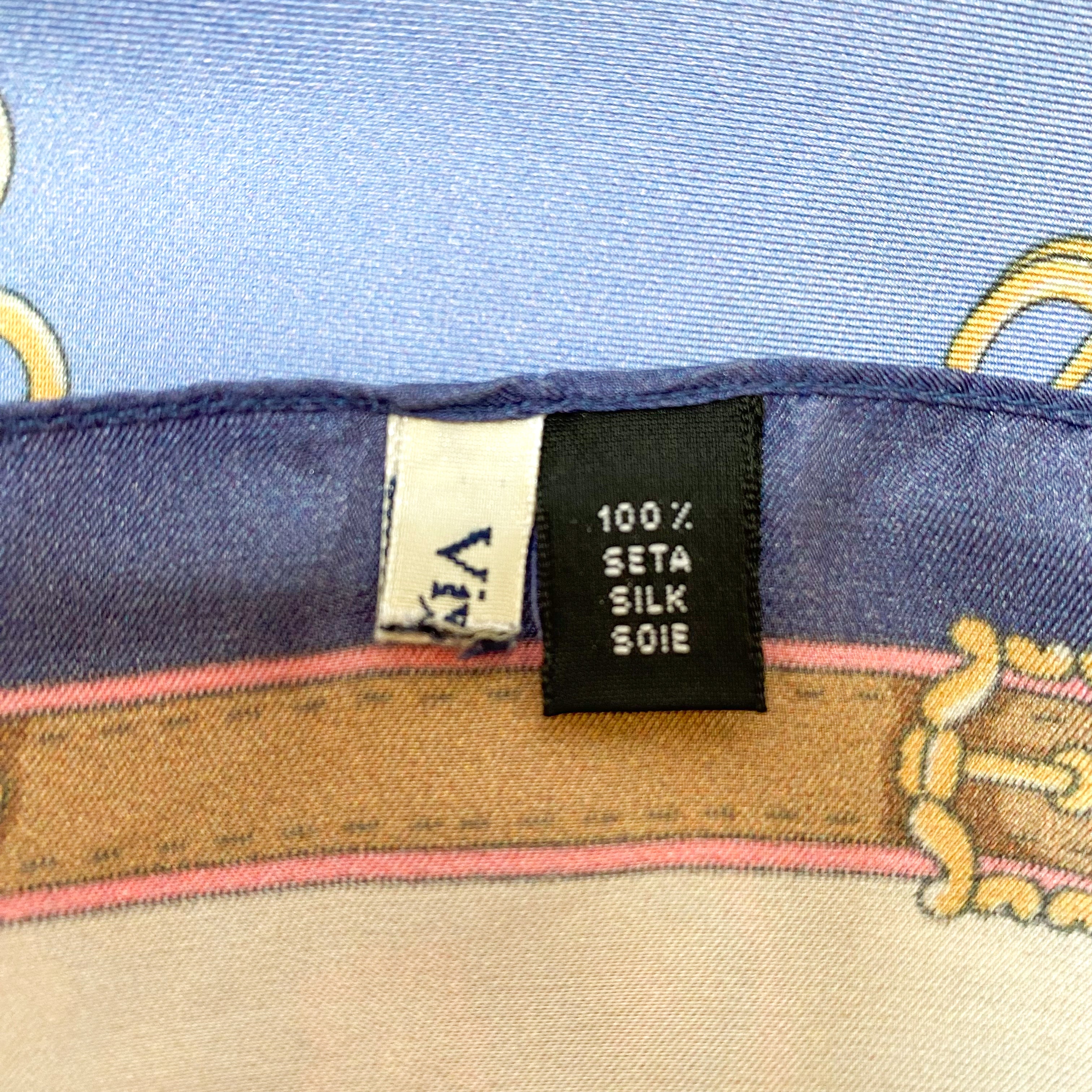 Blue Viyella Silk Scarf