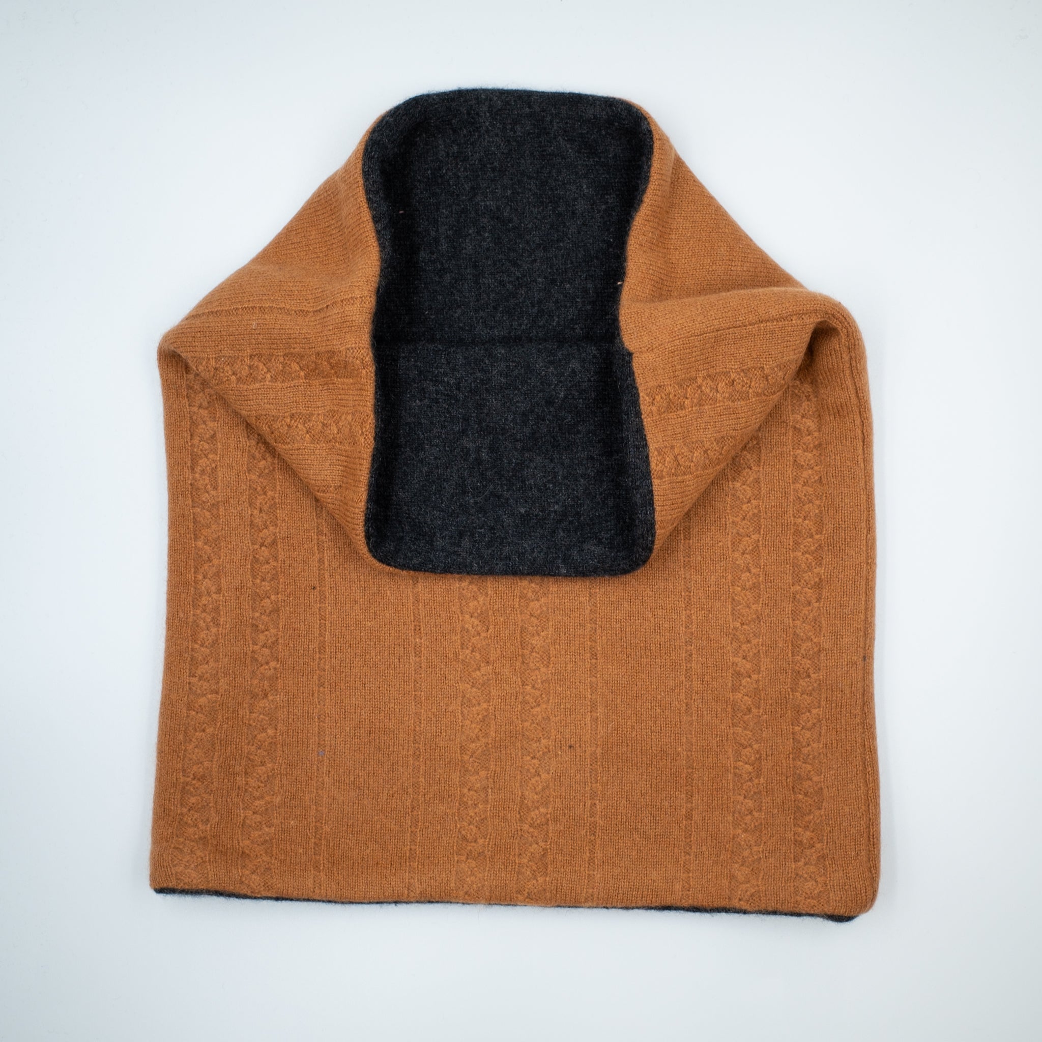 Cinnamon and Charcoal Double Layered Snood