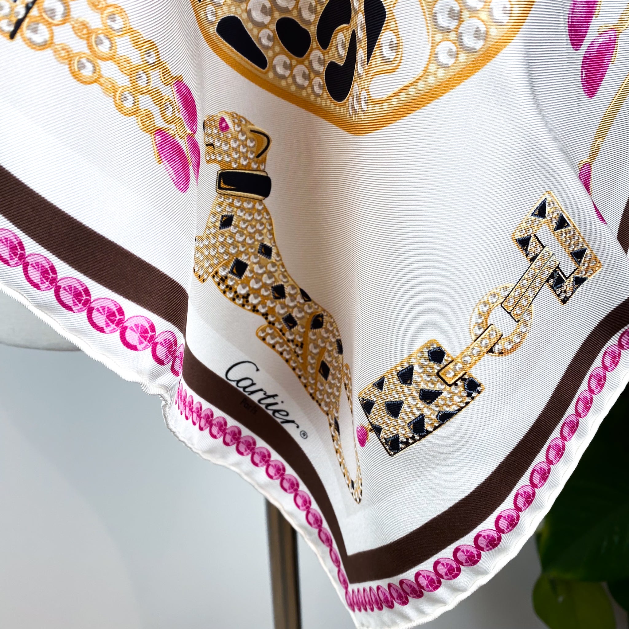 Boxed Cartier Designer Silk Scarf
