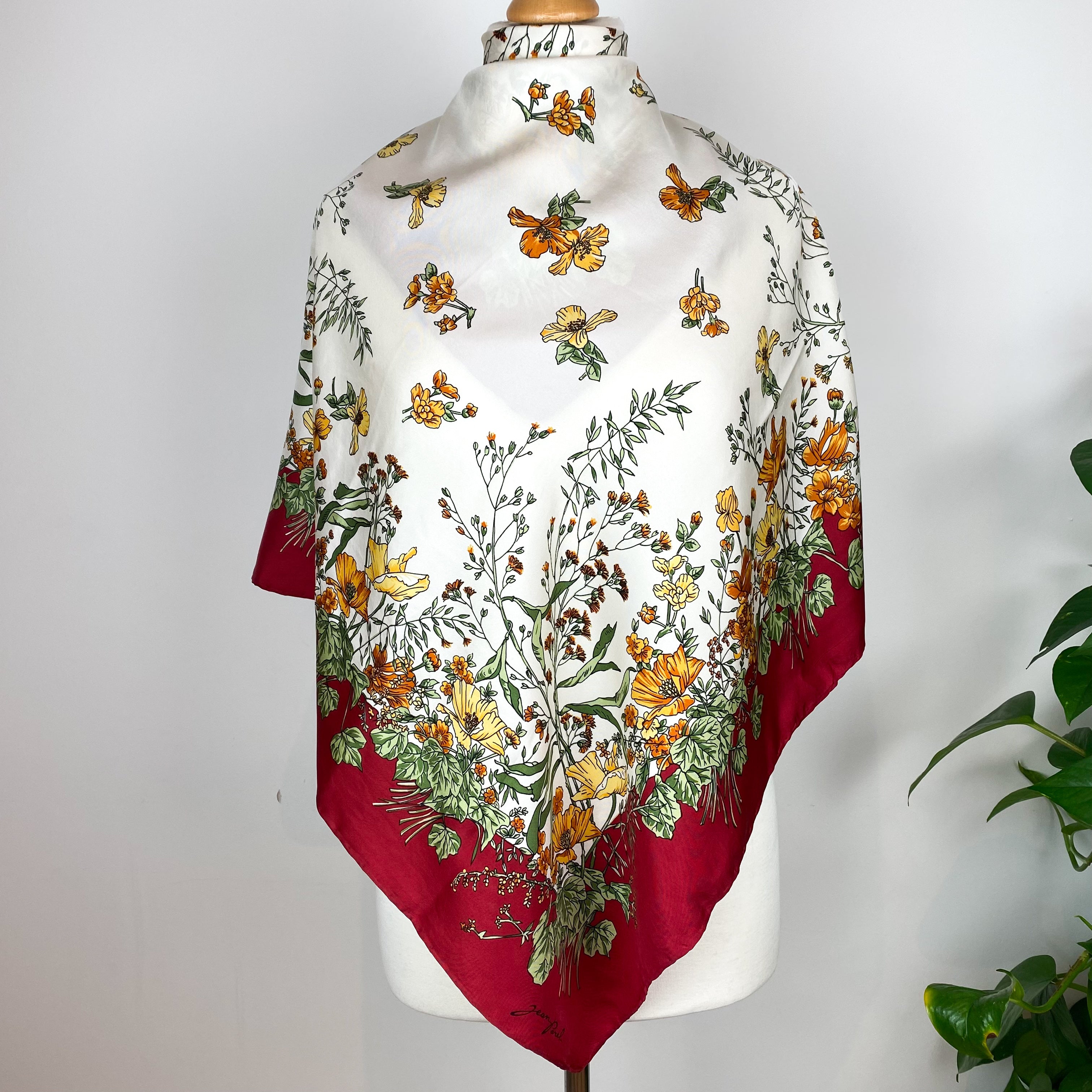 Jean Parel Vintage Floral Silk Scarf
