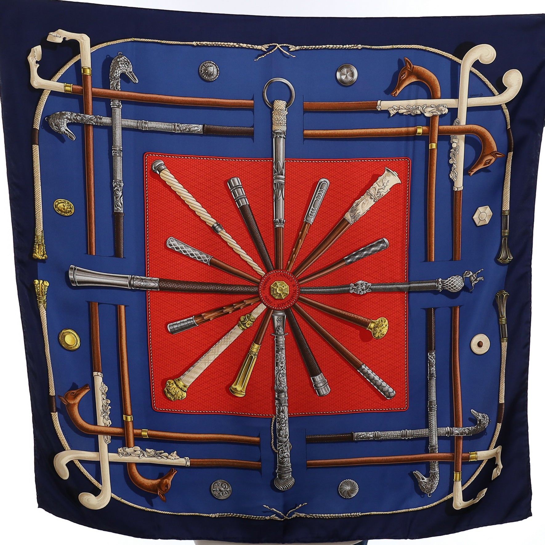 Hermès Cannes & Pommeaux Silk Scarf