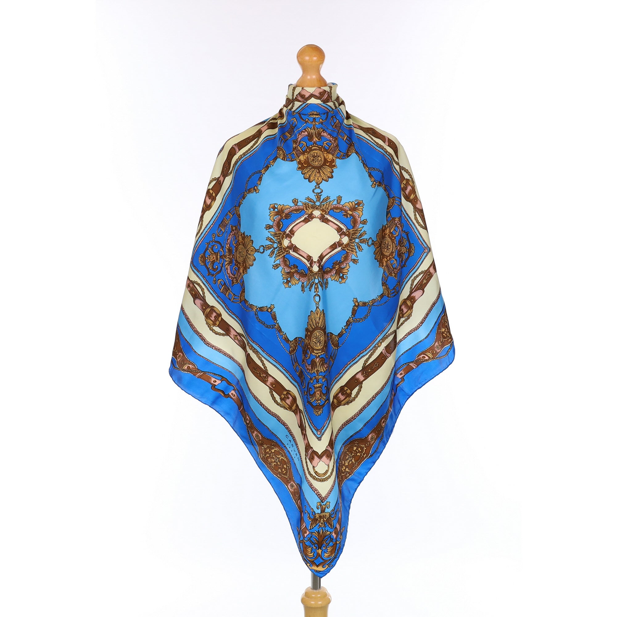 Carven Equestrian Baroque Vintage Silk Scarf