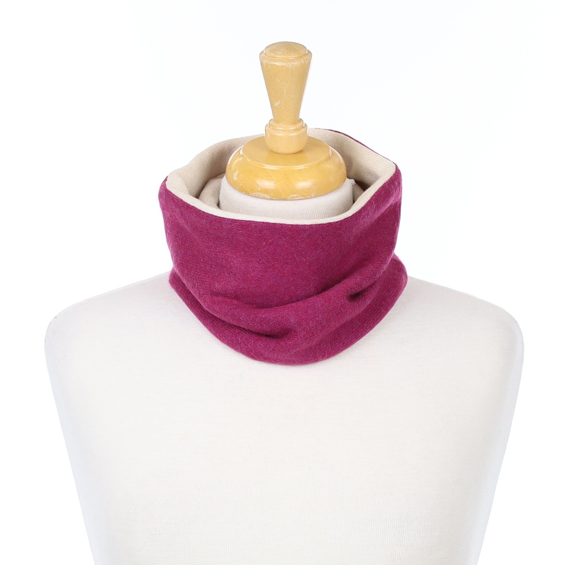 Cherry Pink and Cream Neck Warmer