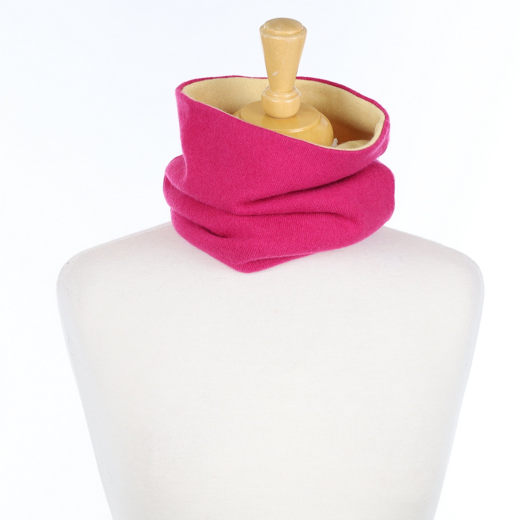 Fuchsia Pink and Pale Yellow Luxury Double Layered Snood