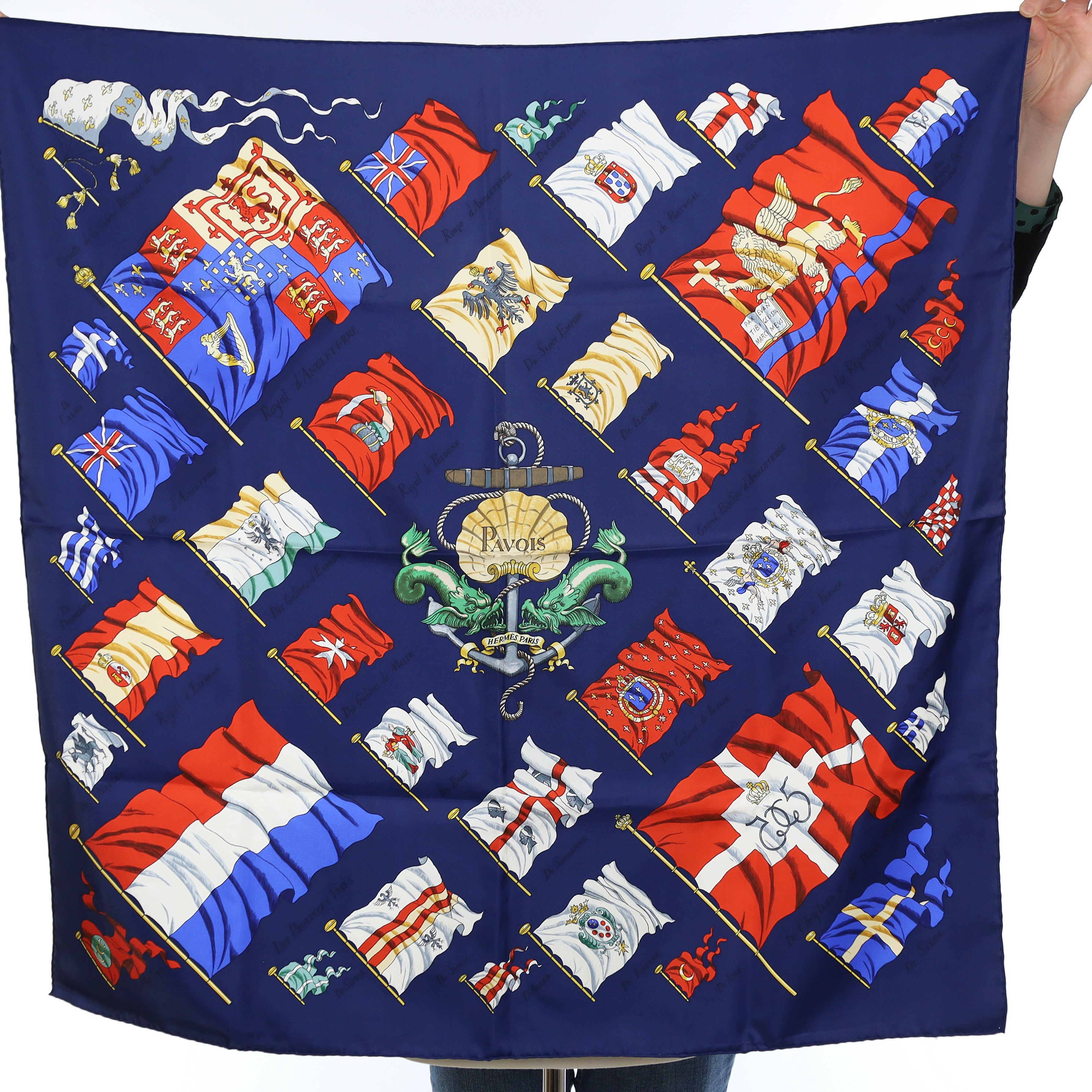 Brand New Boxed Hermès Pavois Silk Scarf