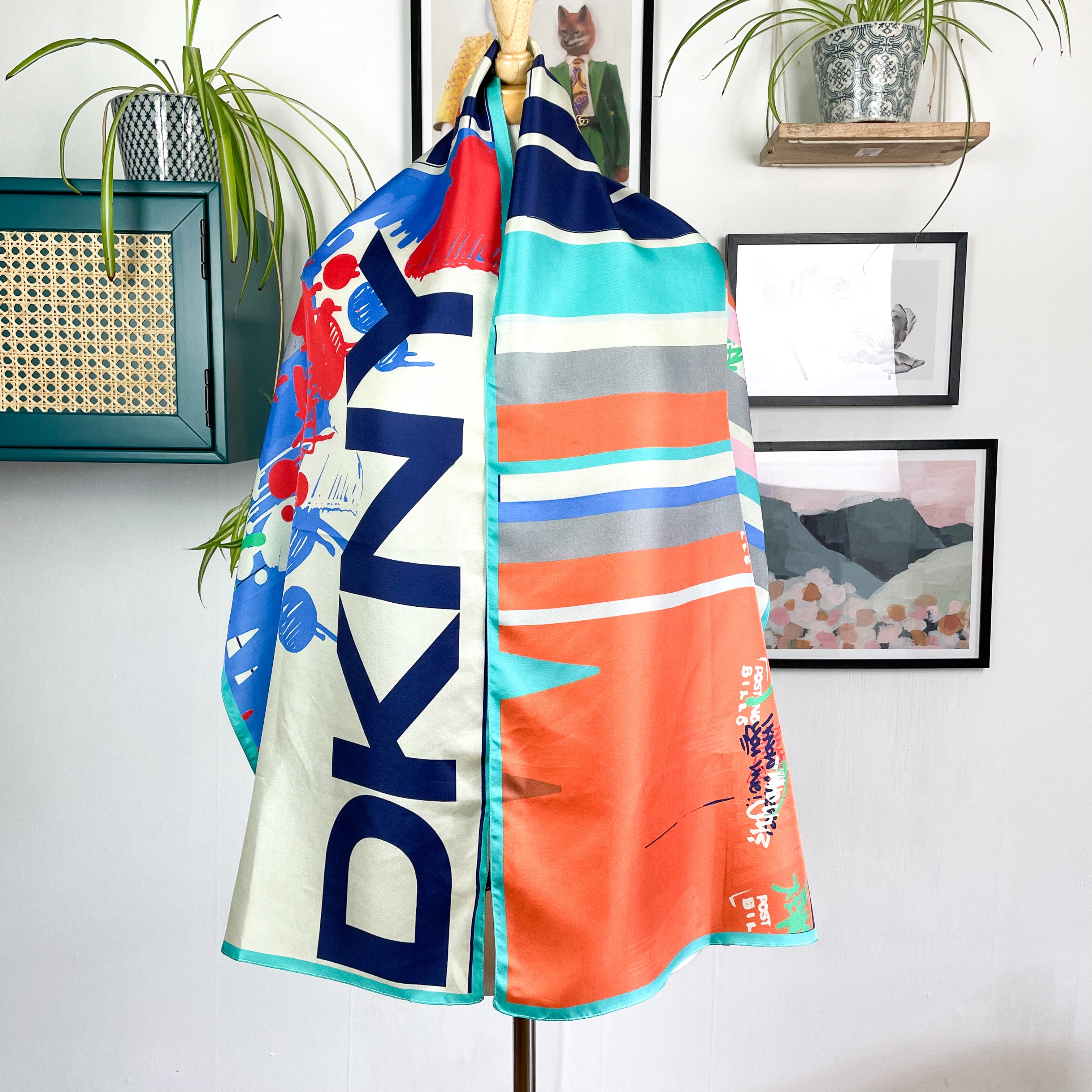 Bright DKNY Long Silk Scarf