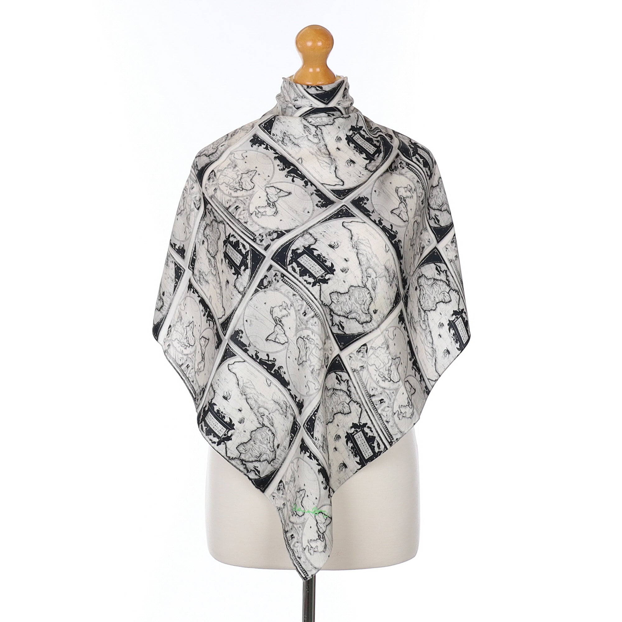 Clelia & Romy Map Design Silk Scarf