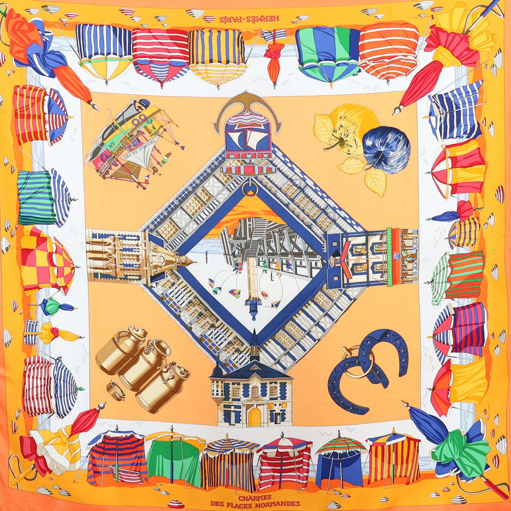Hermès Charmes Des Plages Normandes Silk Scarf