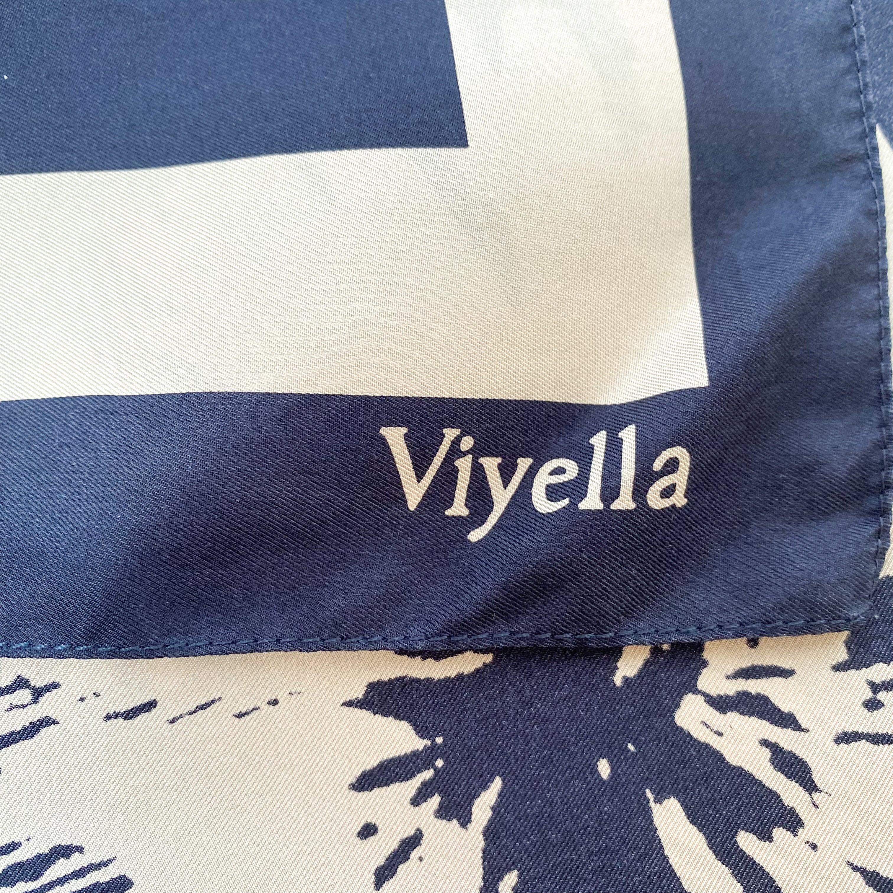 Viyella Navy and Grey Silk Scarf