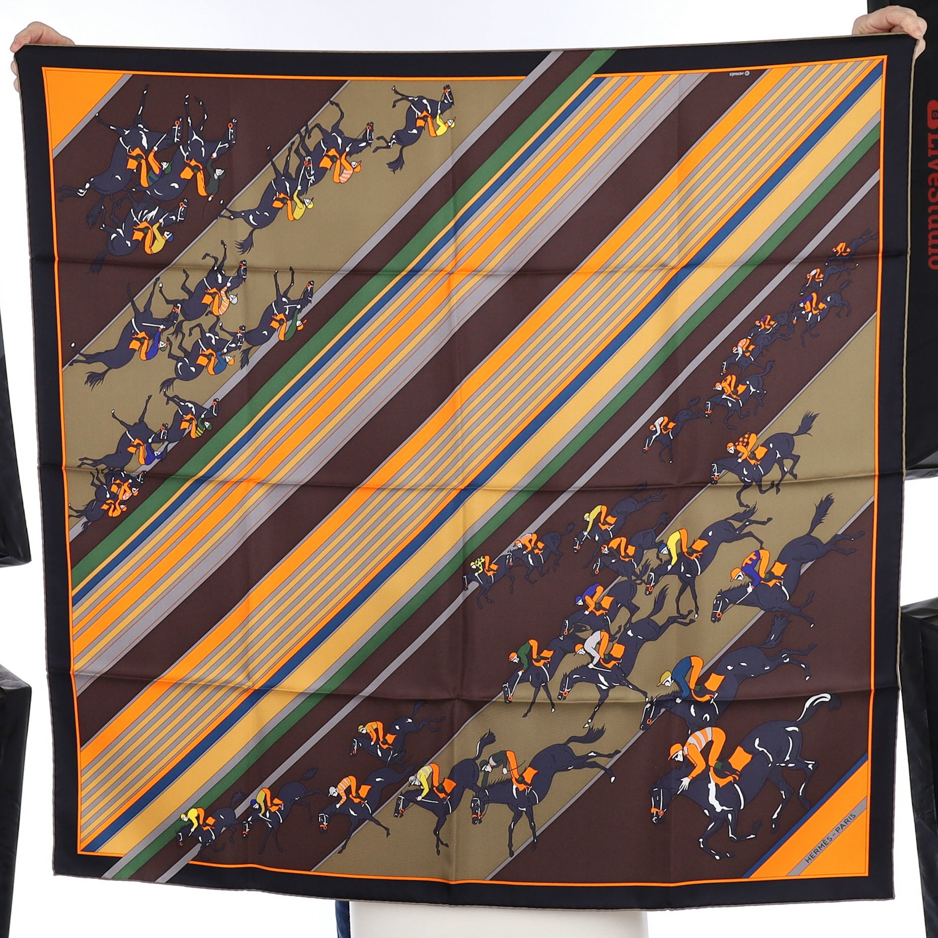 Brand New Boxed Hermès Les Course Silk Scarf