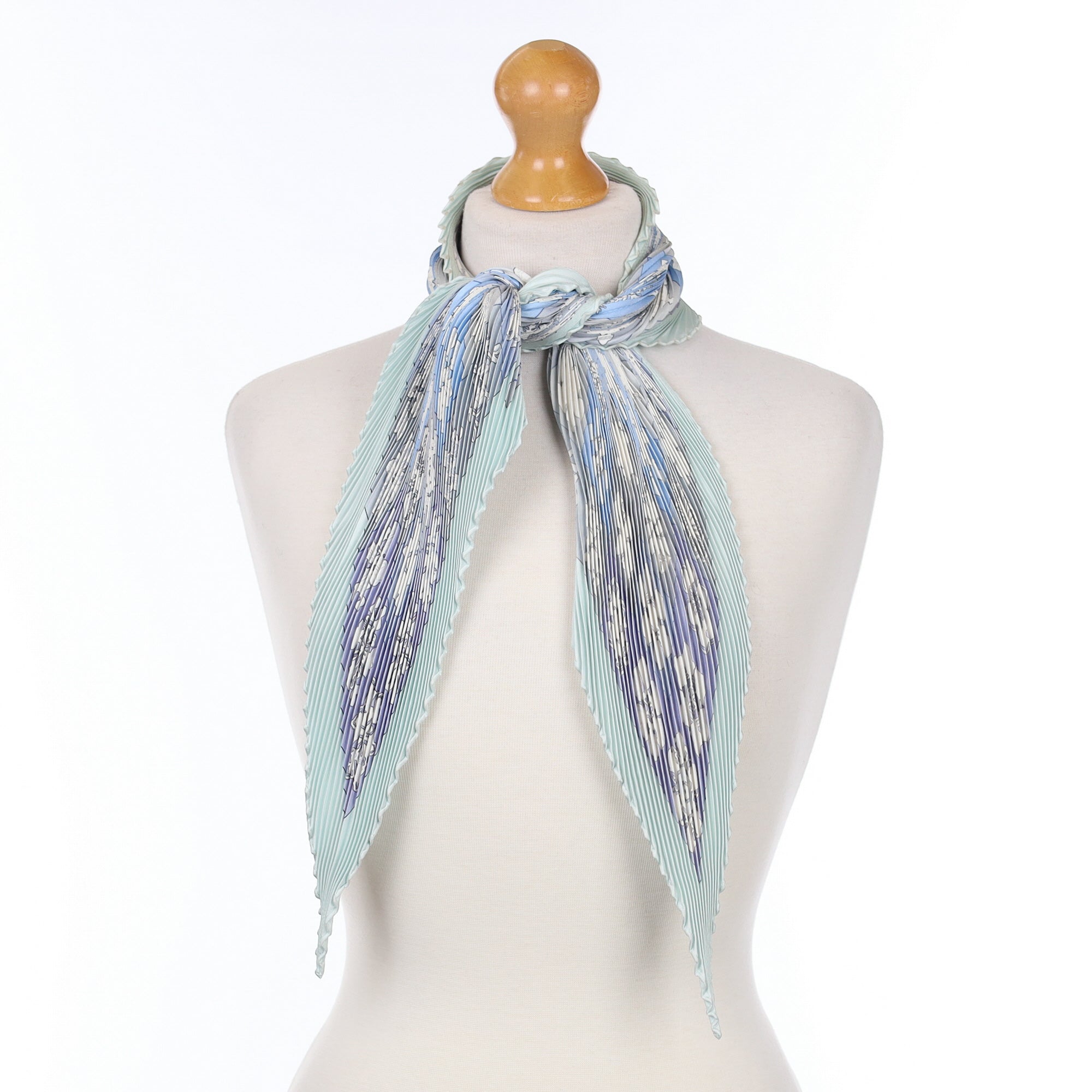 Hermès Feux de L’Hiver Plisse Silk Scarf