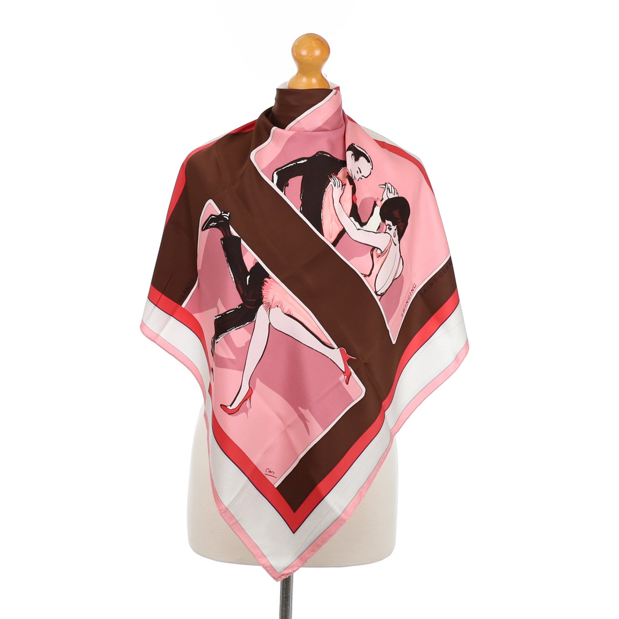 Hermès 70 Swinging Saint-Germain Silk Scarf