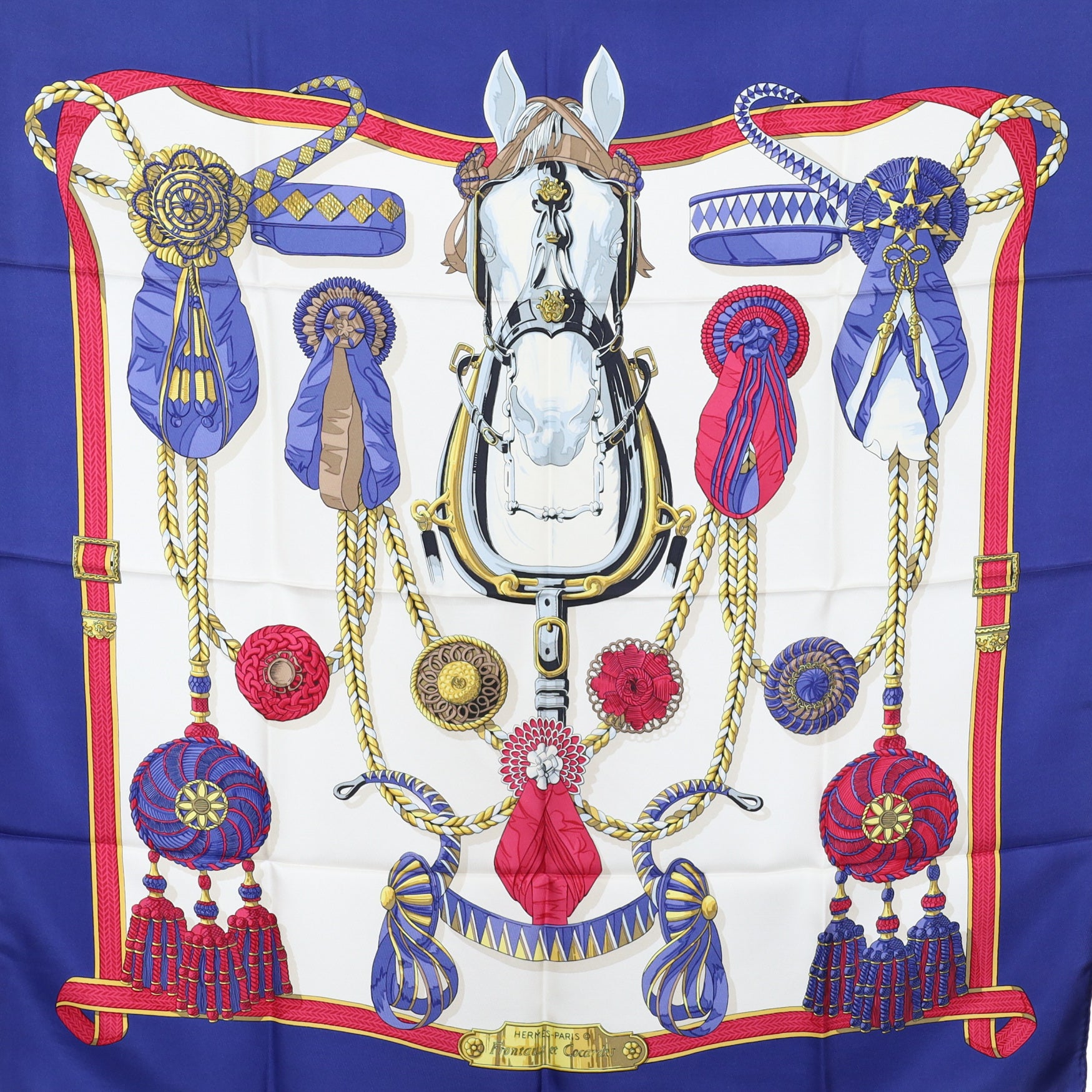 Pristine Hermès Frontaux et Cocardes Silk Scarf