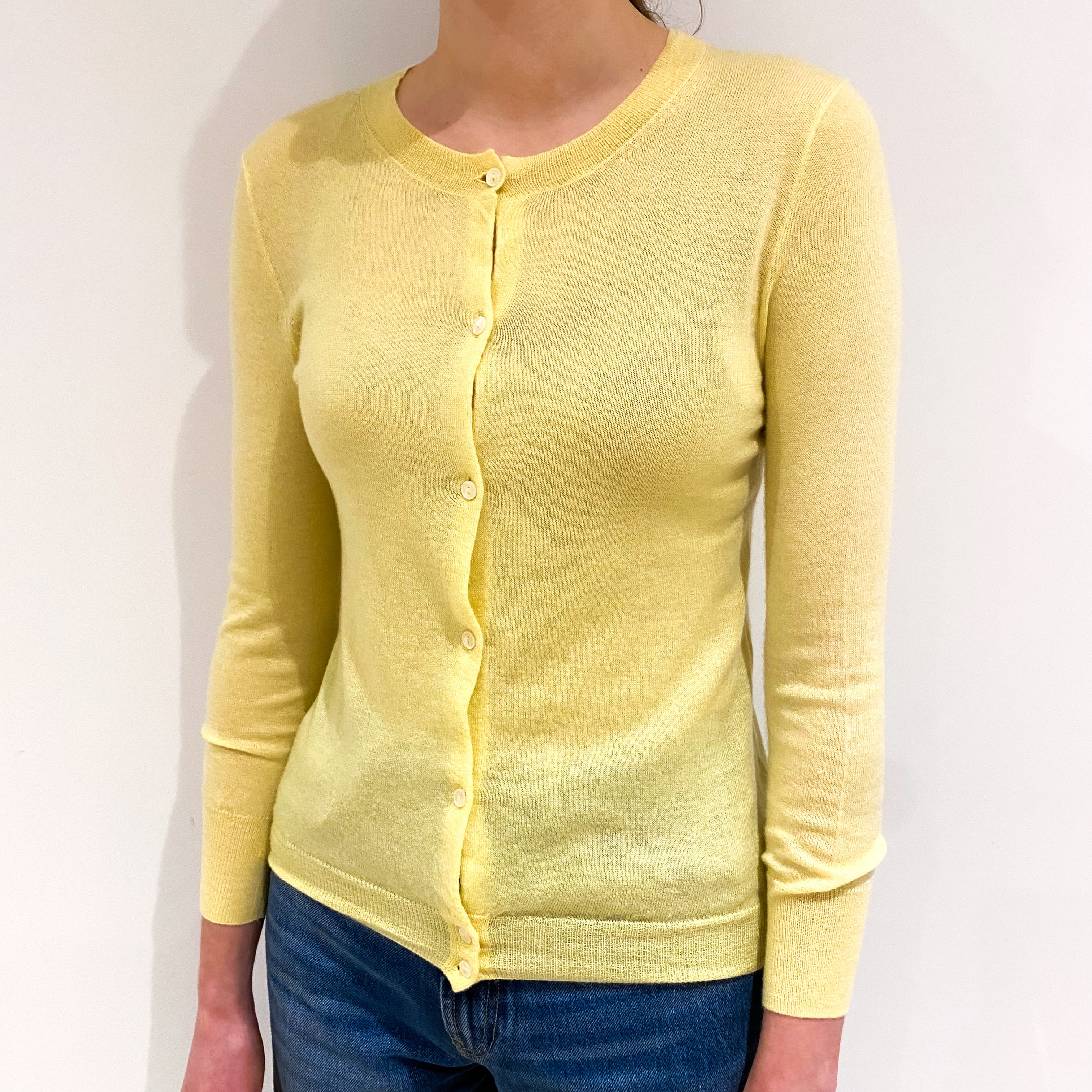 Primrose Yellow Fine Knit Cardigan Extra Small