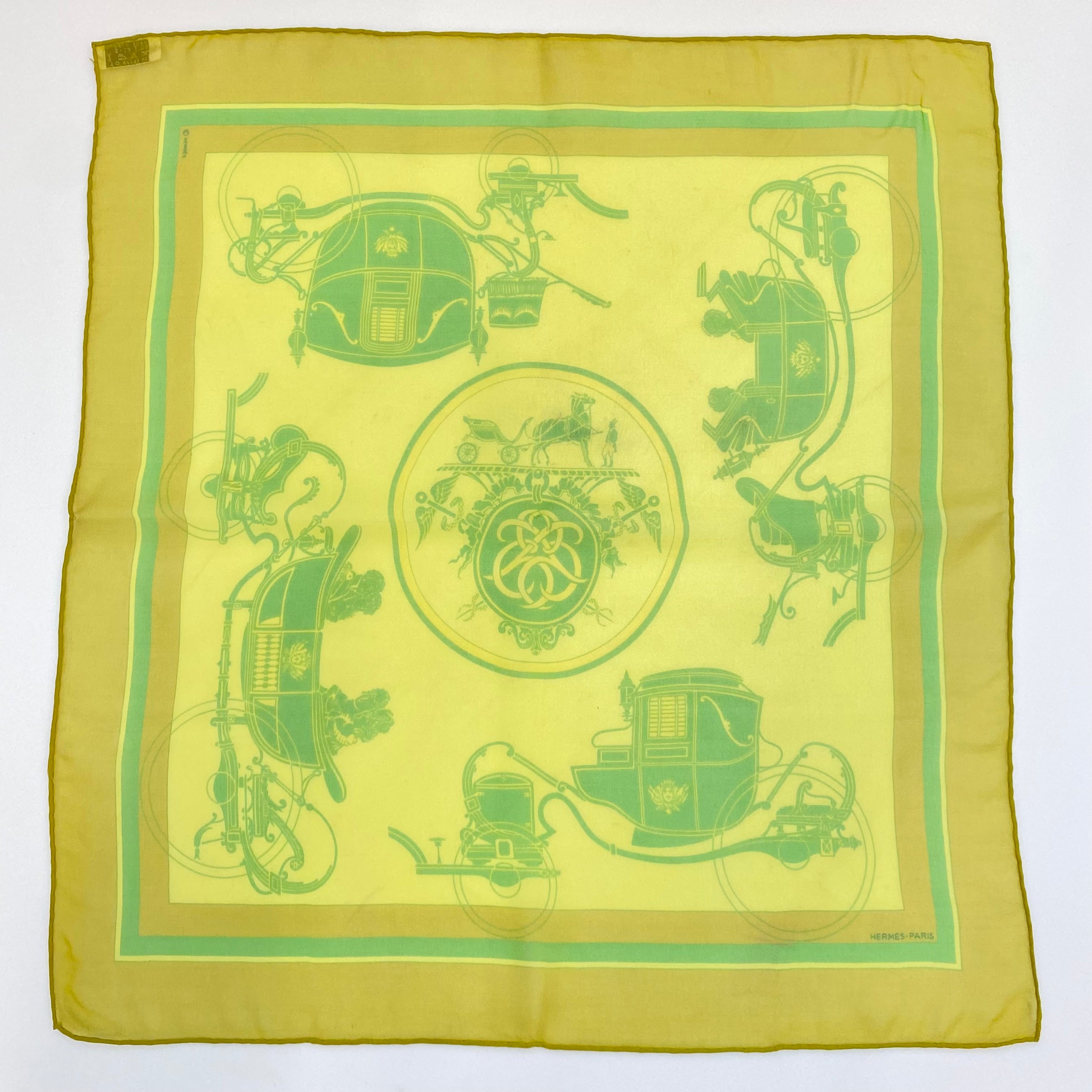 Hermès Ex-Libris Mousseline 42 Silk Scarf
