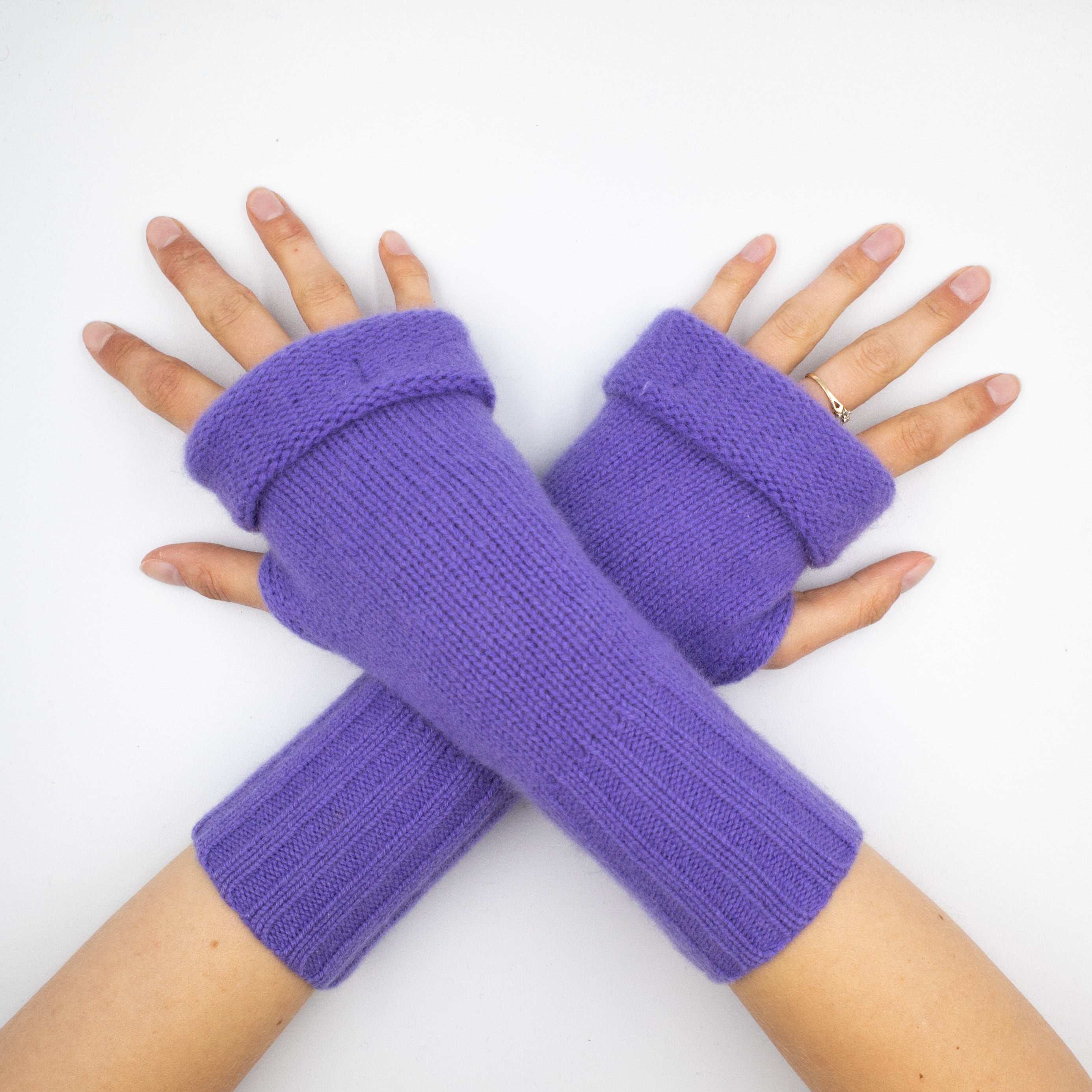 Periwinkle Purple Fingerless Gloves