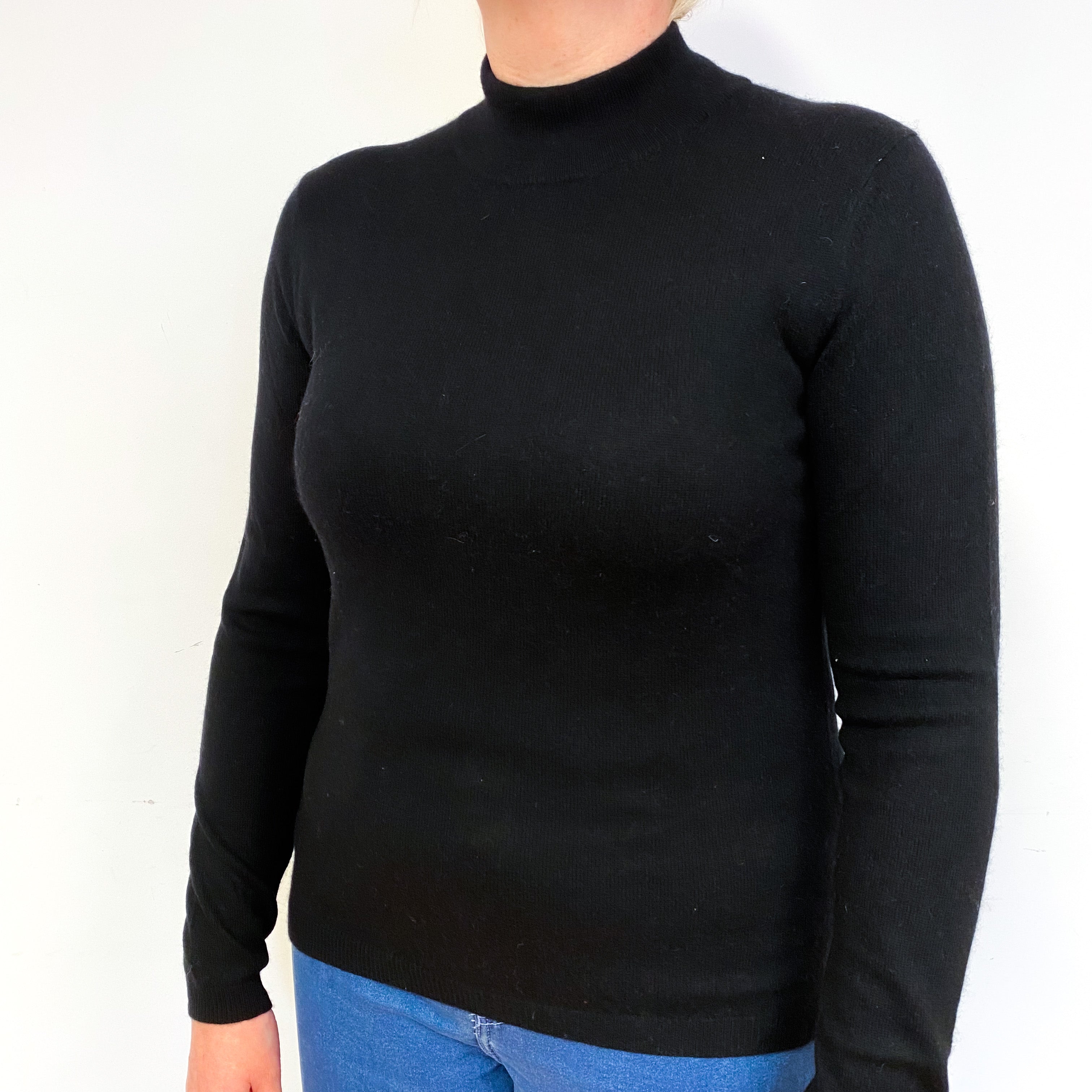 Black Cashmere Turtle Neck Jumper Large