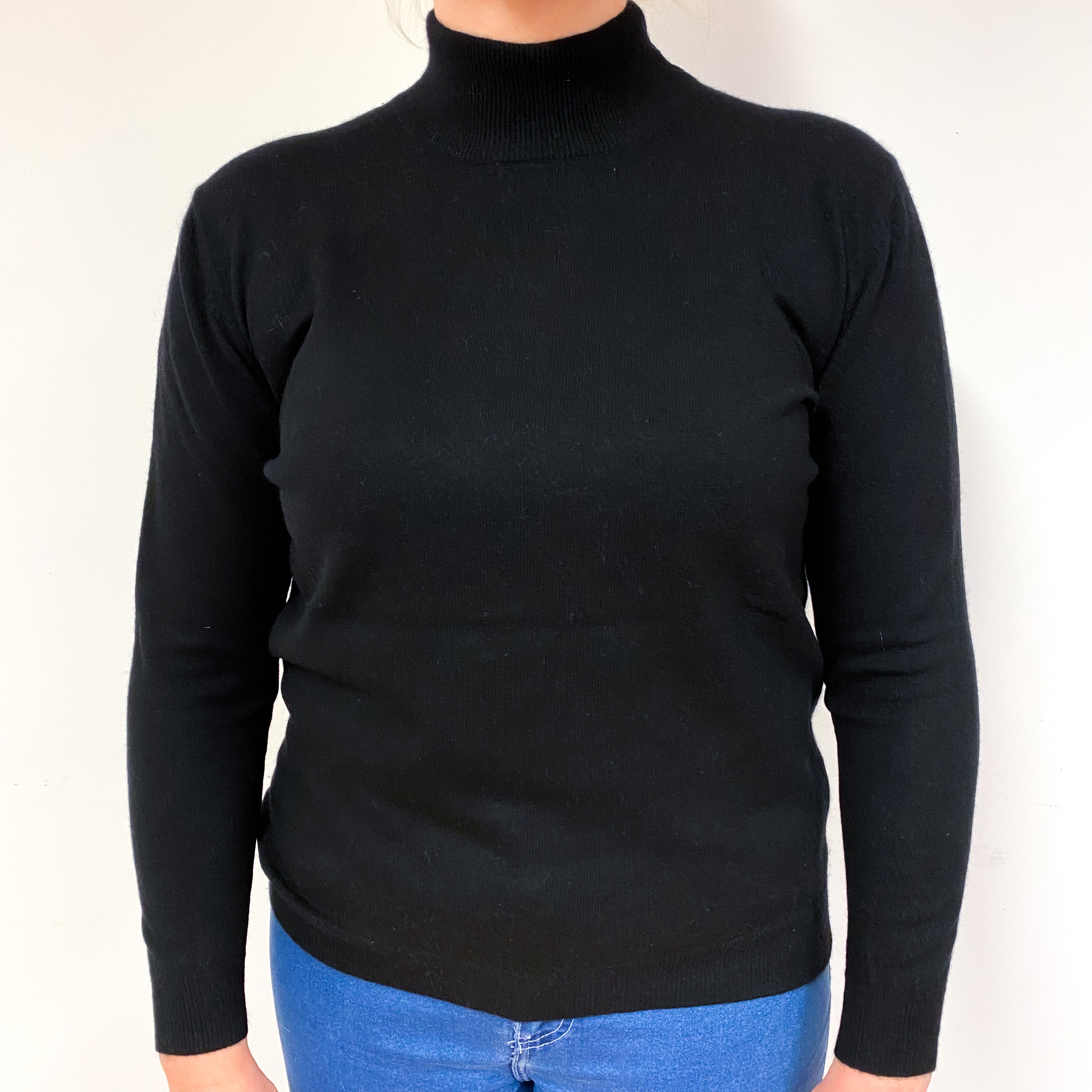 Black Cashmere Turtle Neck Jumper Large