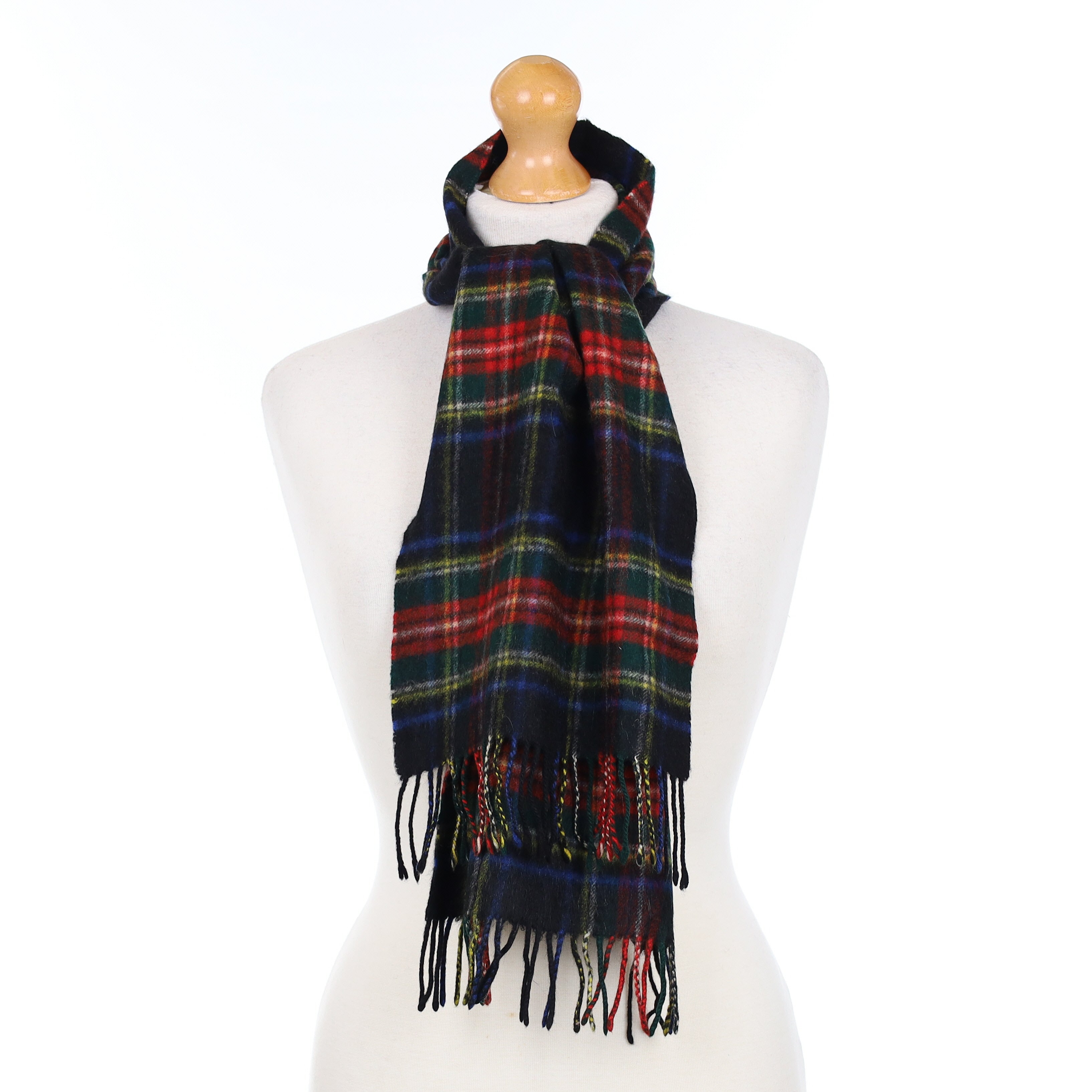 Black and Red Tartan Cashmere Woven Scarf
