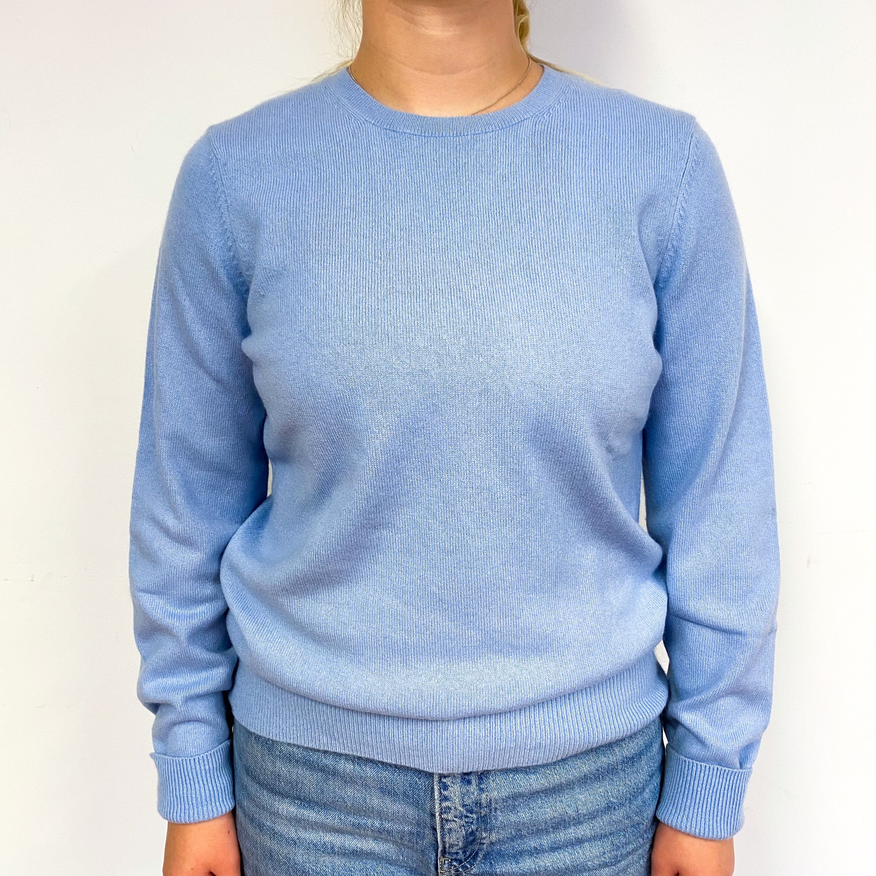 Pale Blue Crew Neck Jumper Small