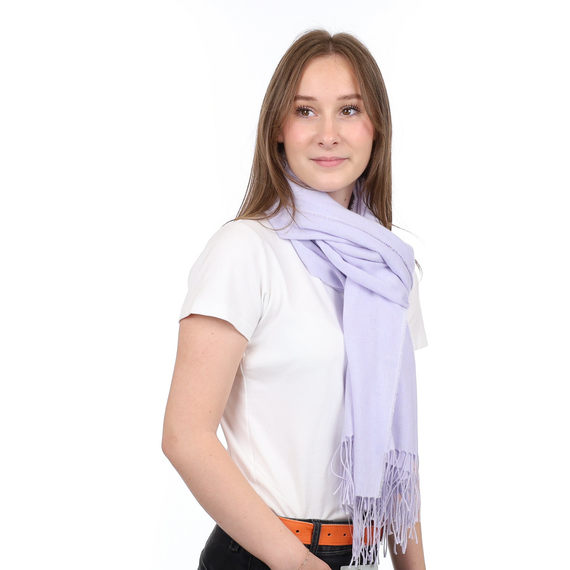 Brand New British Dove Purple Luxury Woven Cashmere Pashmina