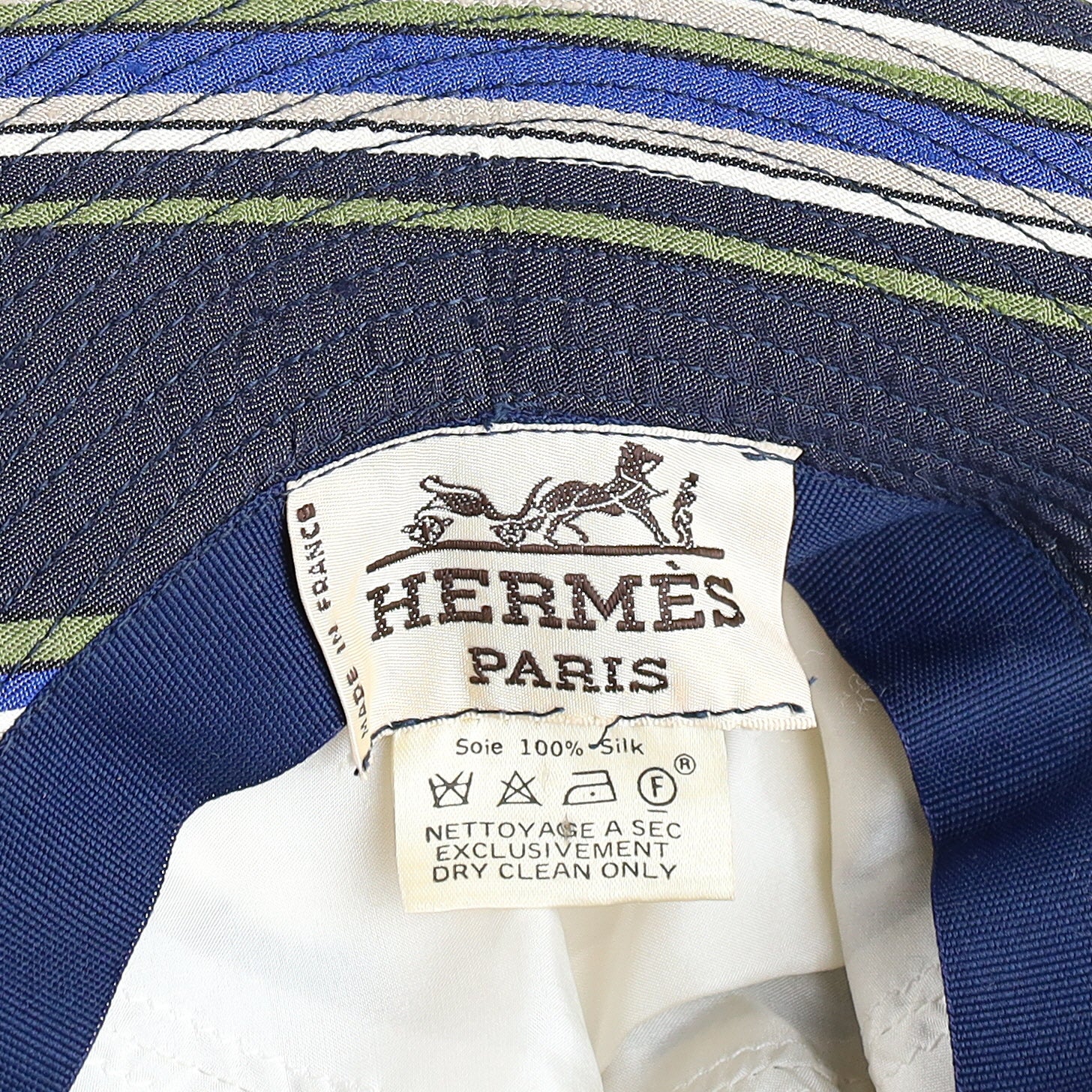 Hermès Striped Vintage Silk Sun Hat