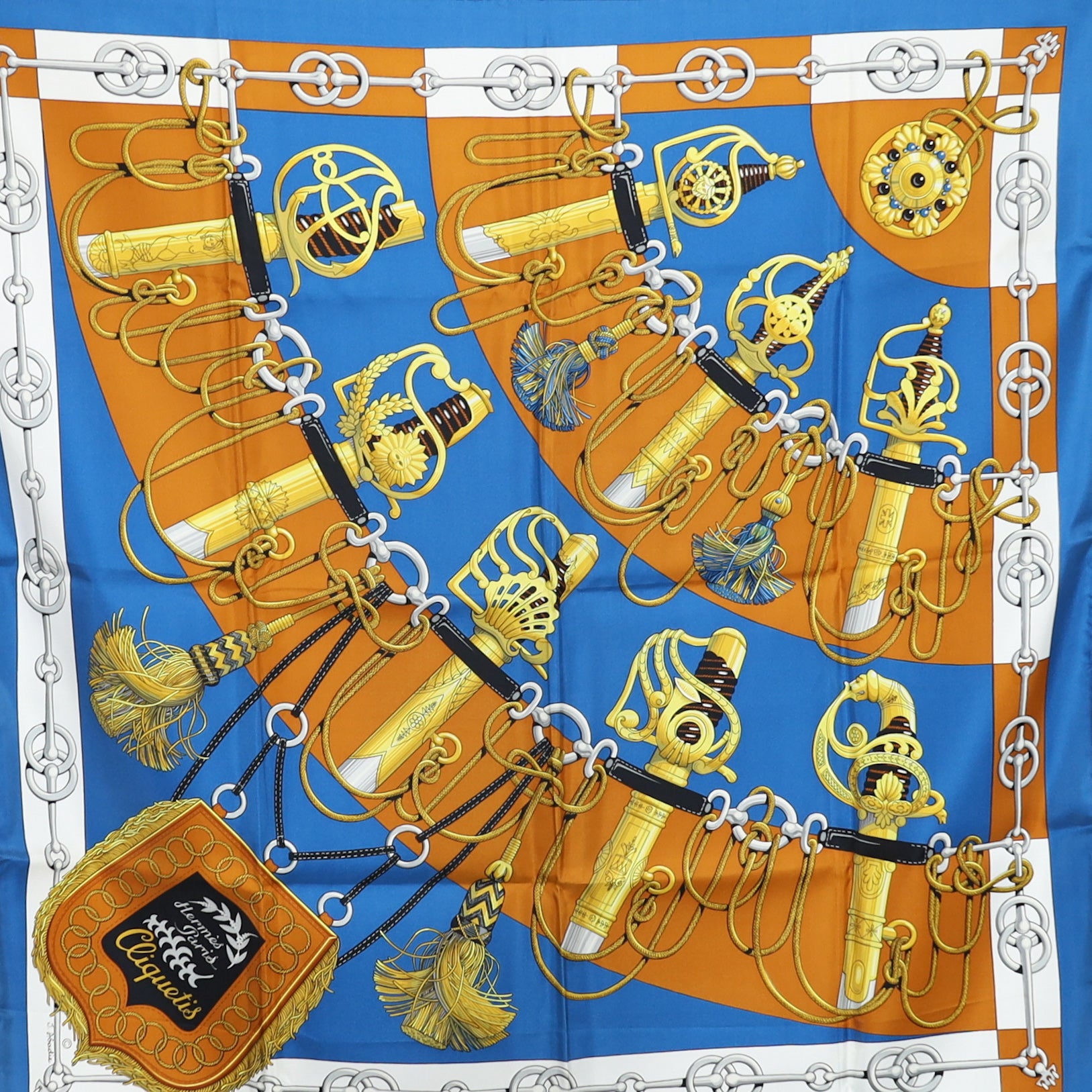 Brand New Boxed Hermès Cliquetis Boxed Silk Scarf