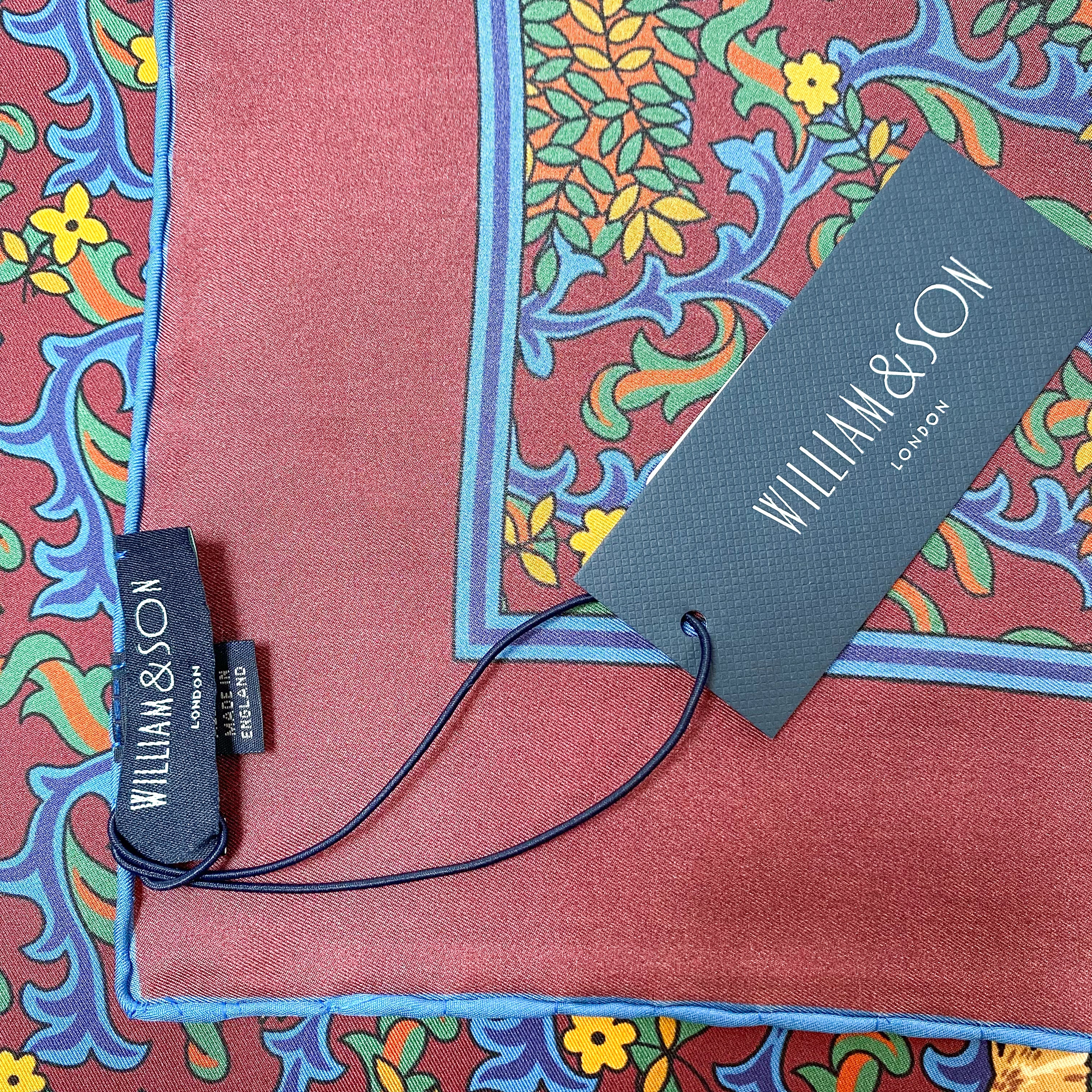 William & Son Stag Designer Silk Scarf