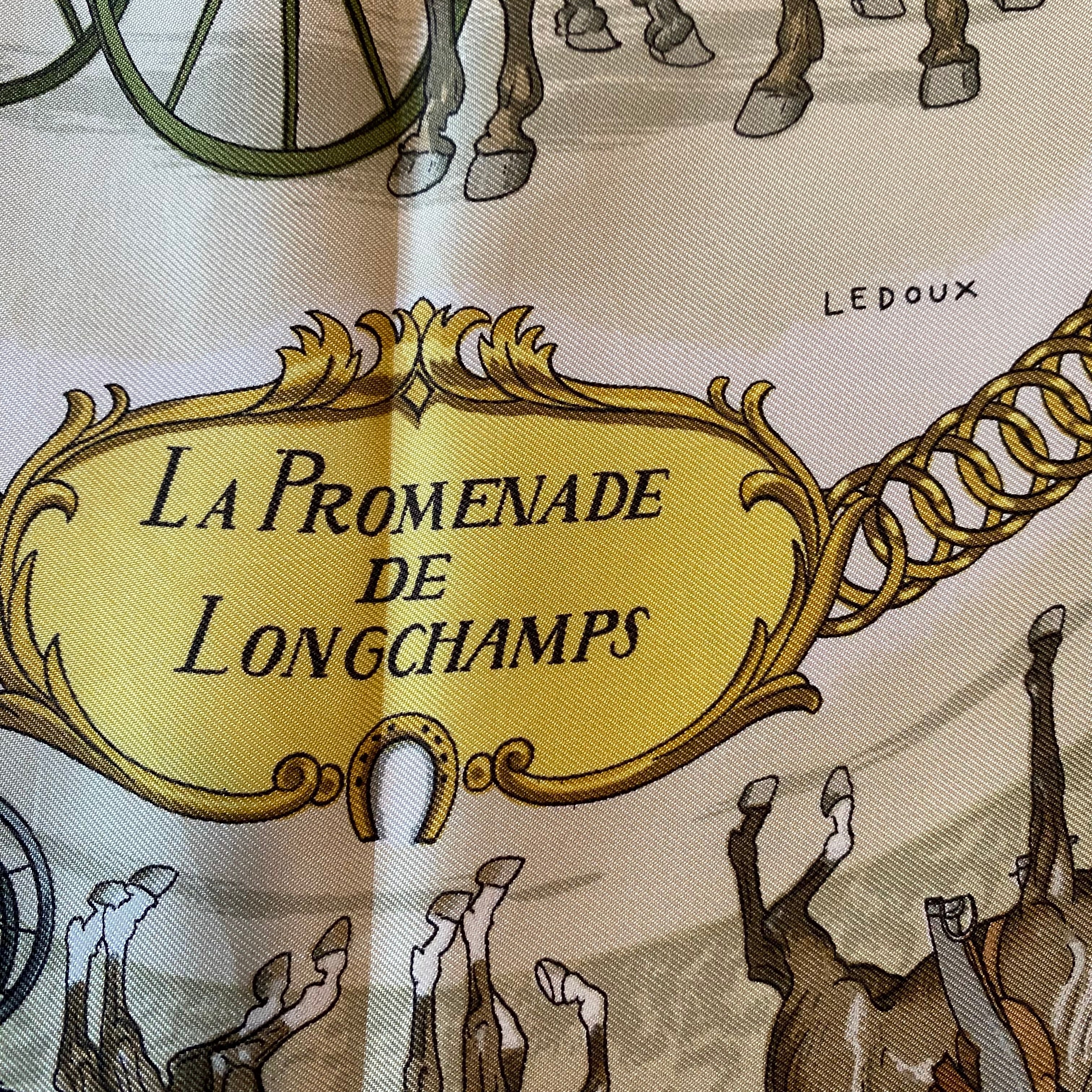 Pristine Hermès La Promenade de Longchamps Silk Scarf