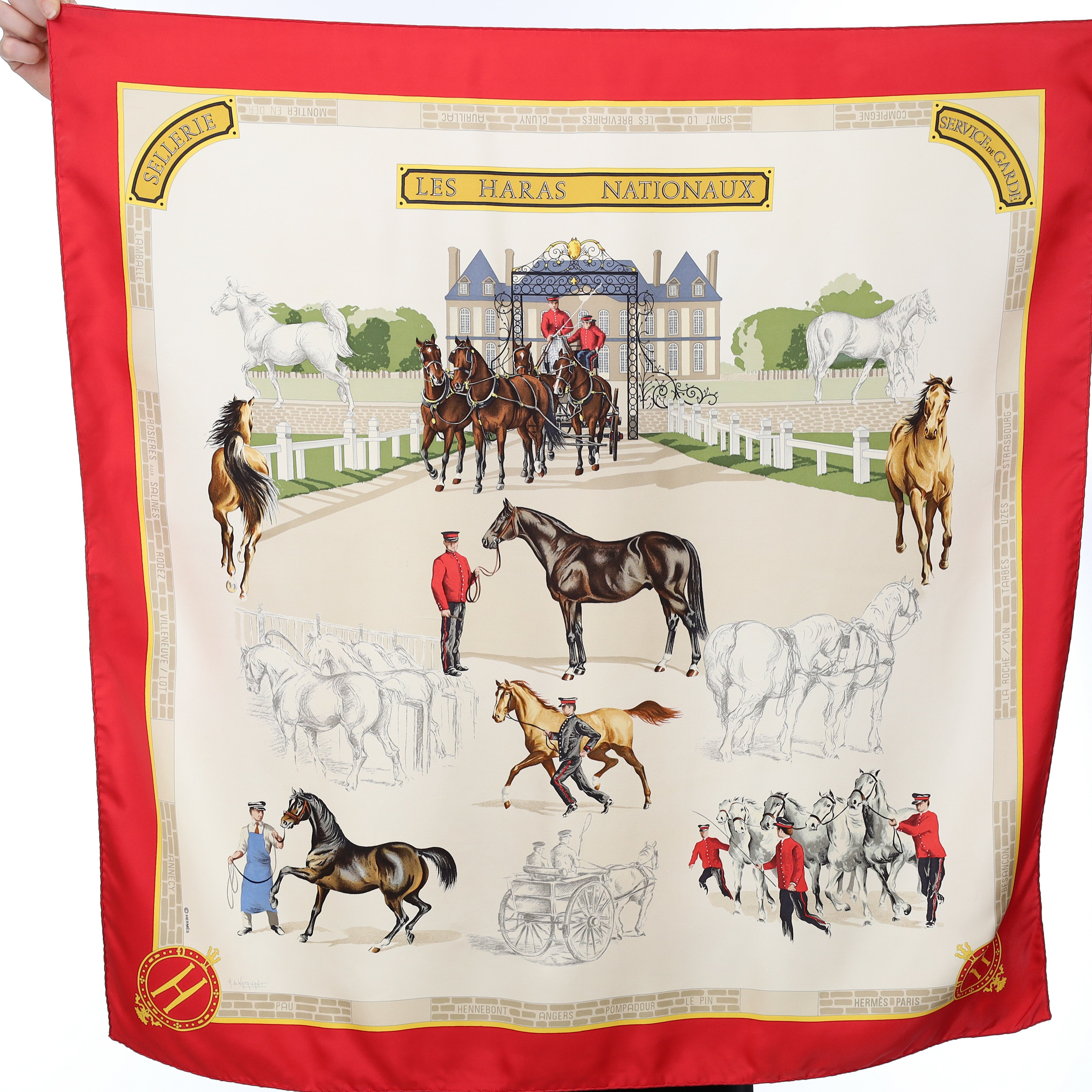 Hermès Les Haras Nationaux Silk Scarf