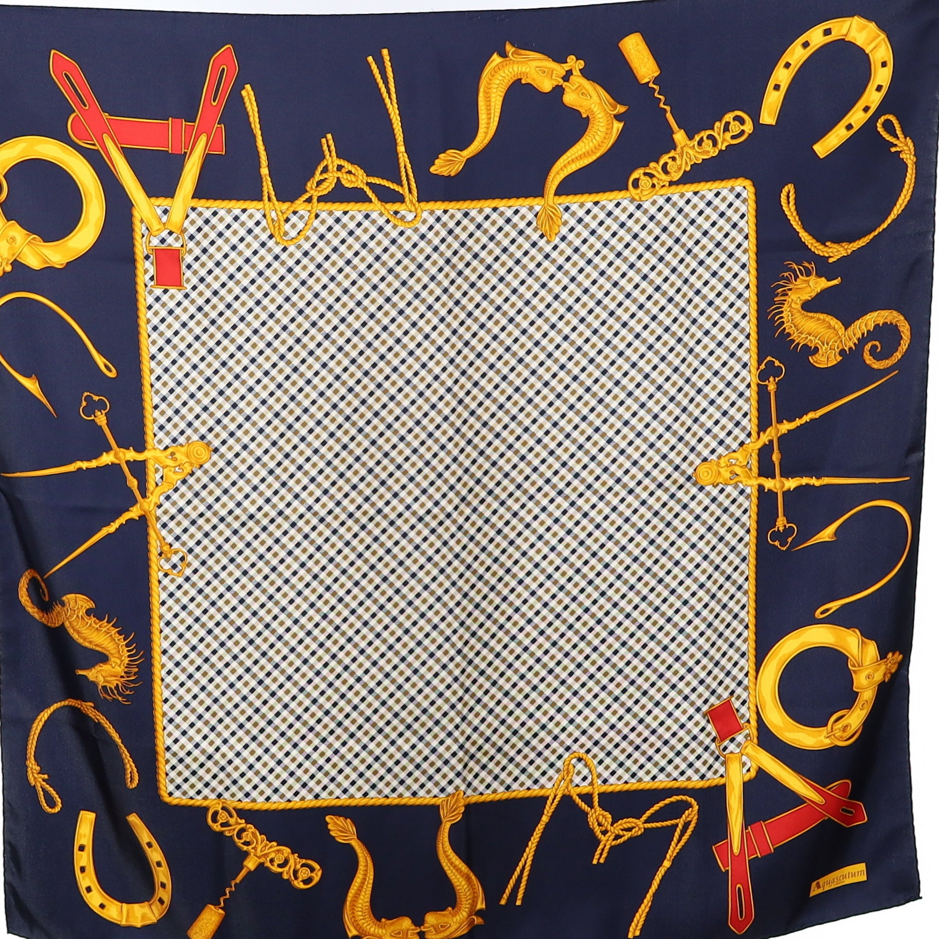 Pristine Aquascutum Traditional Vintage Silk Scarf