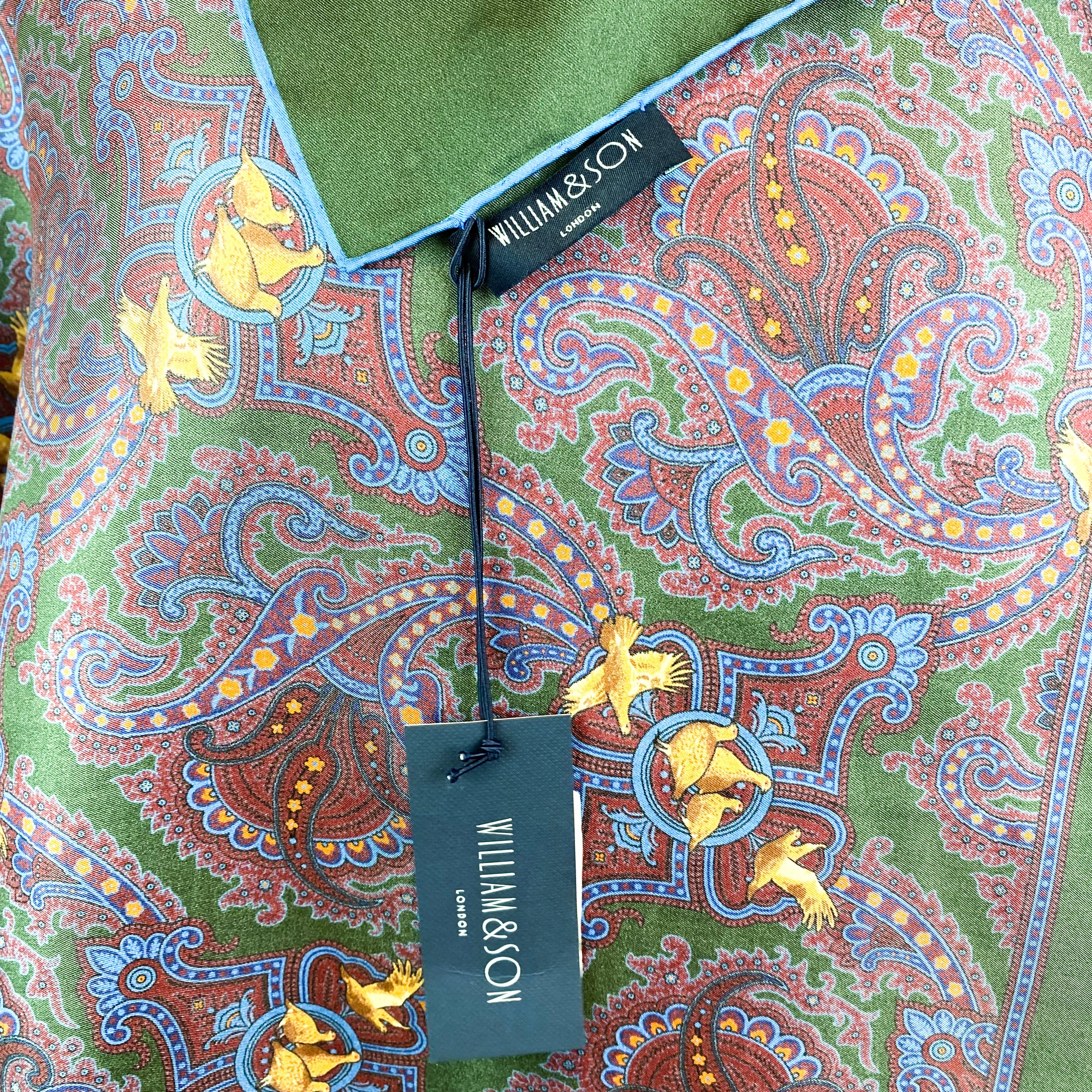 Brand New William & Son Paisley Silk Scarf