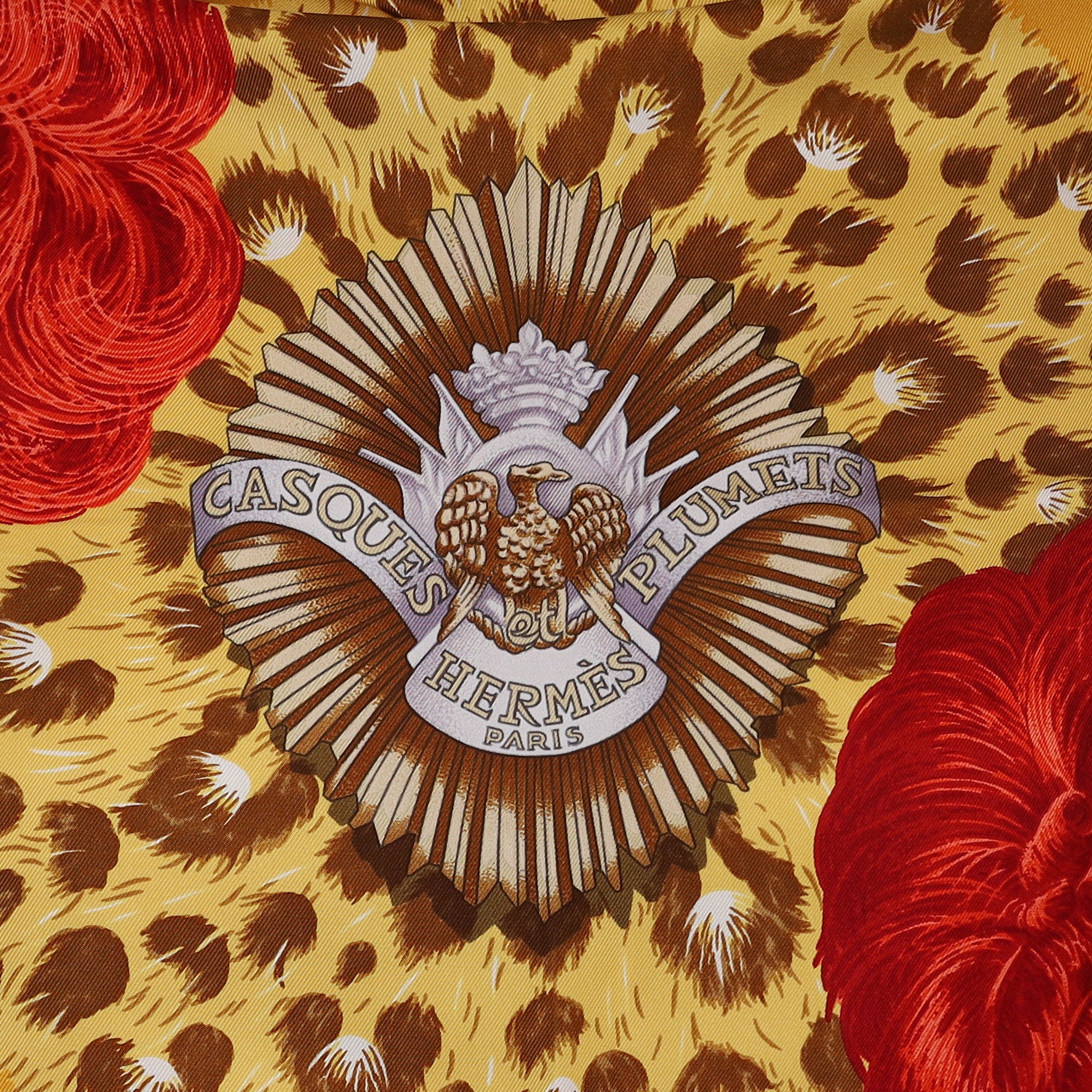 Pristine Hermès Casques et Plumets Silk Scarf
