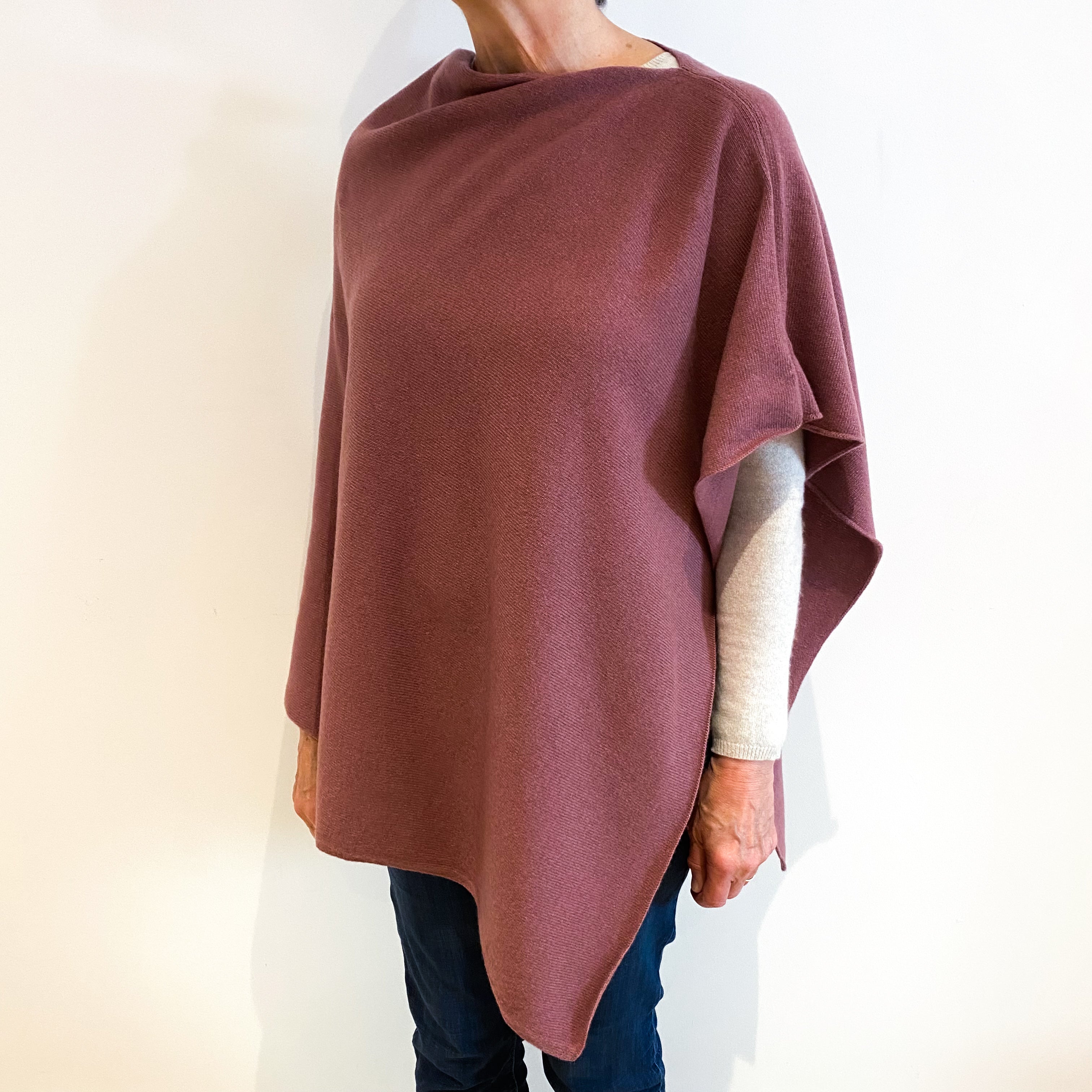 Brand New Scottish Heather Pink Cashmere Poncho One Size