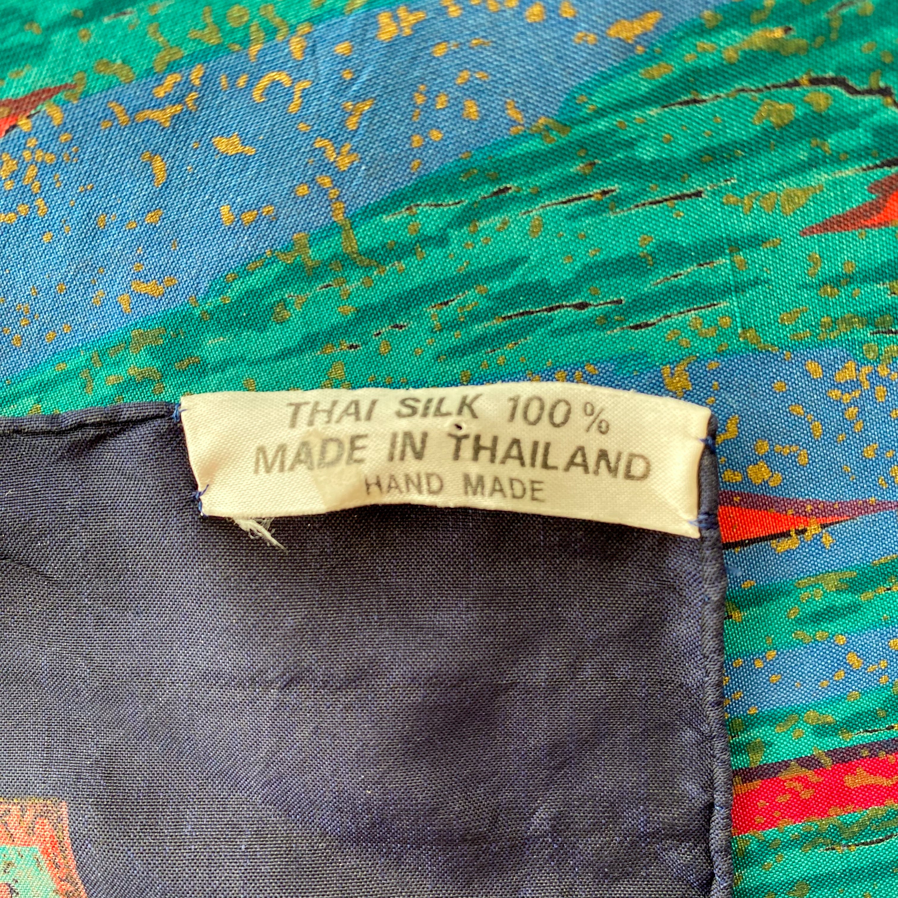 Thai Abstract Multicoloured Silk Scarf