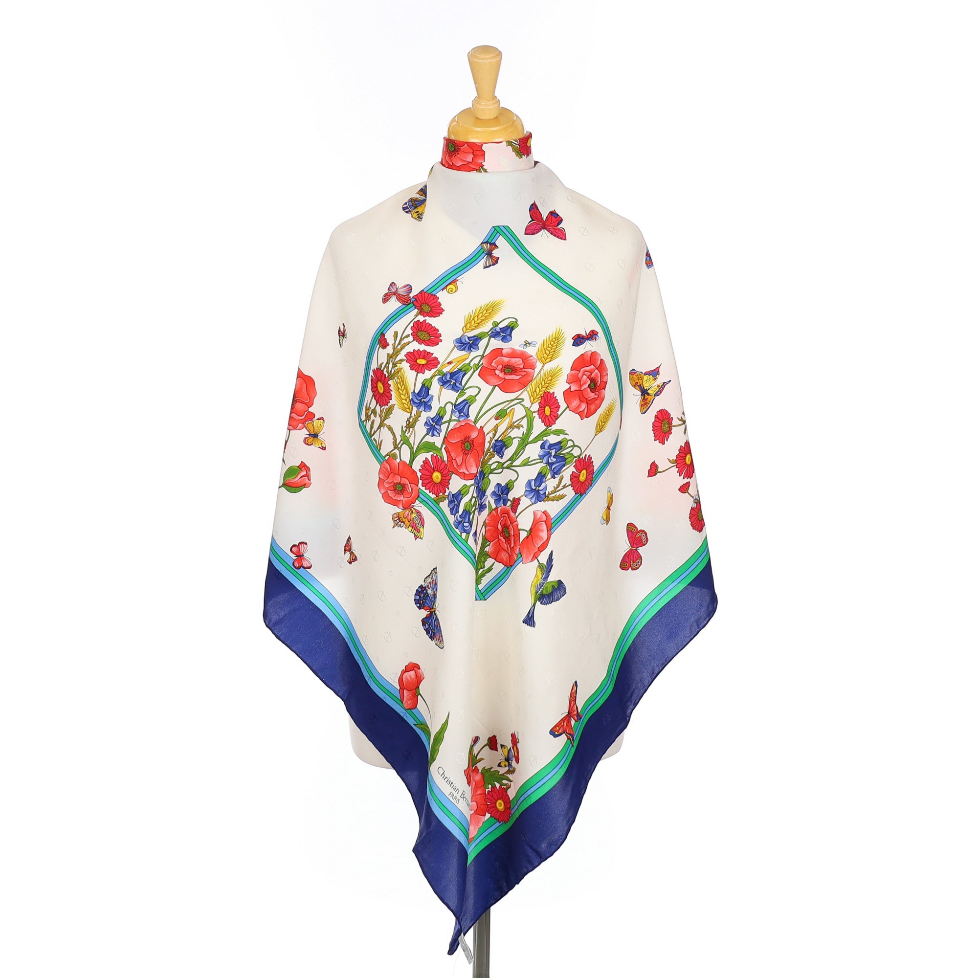 Brand New Christian Bernard Floral Silk Scarf