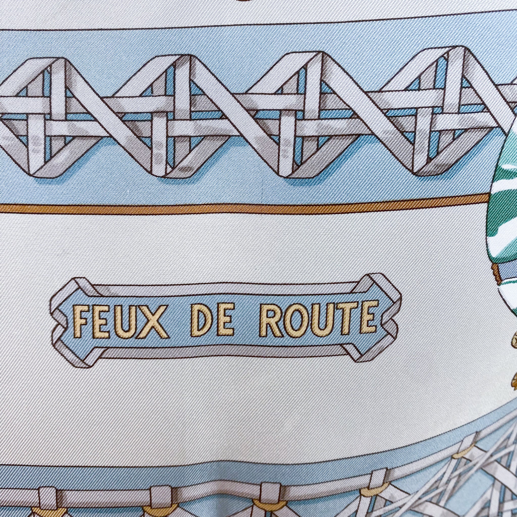 Boxed Hermes Feux de Route Vintage Silk Scarf