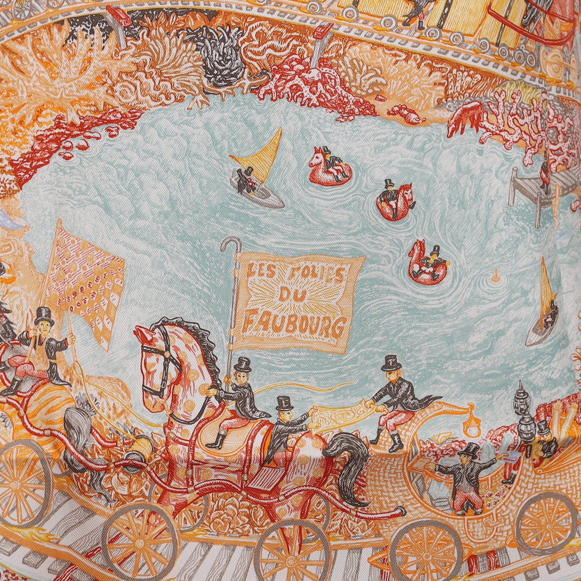 Brand New Boxed Hermès Les Folies du Faubourg Silk Scarf