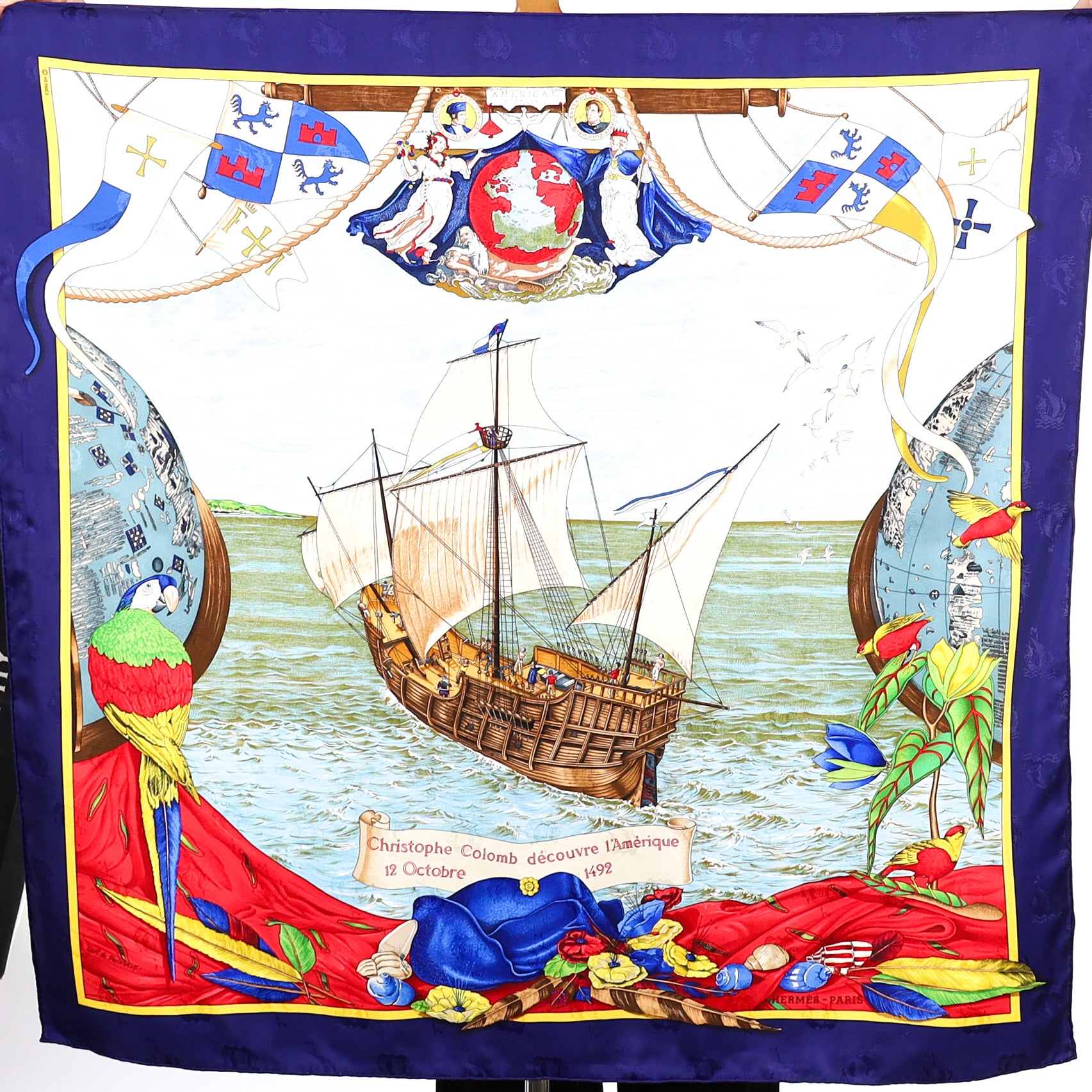 Hermès Christophe Colomb Découvre l’Amérique Silk Scarf