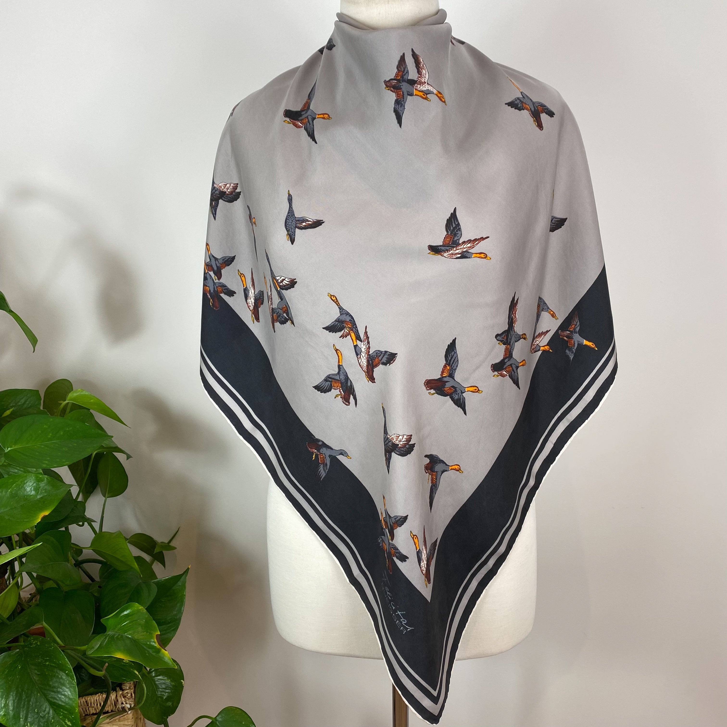 Flying Geese Italian Vintage Silk Scarf