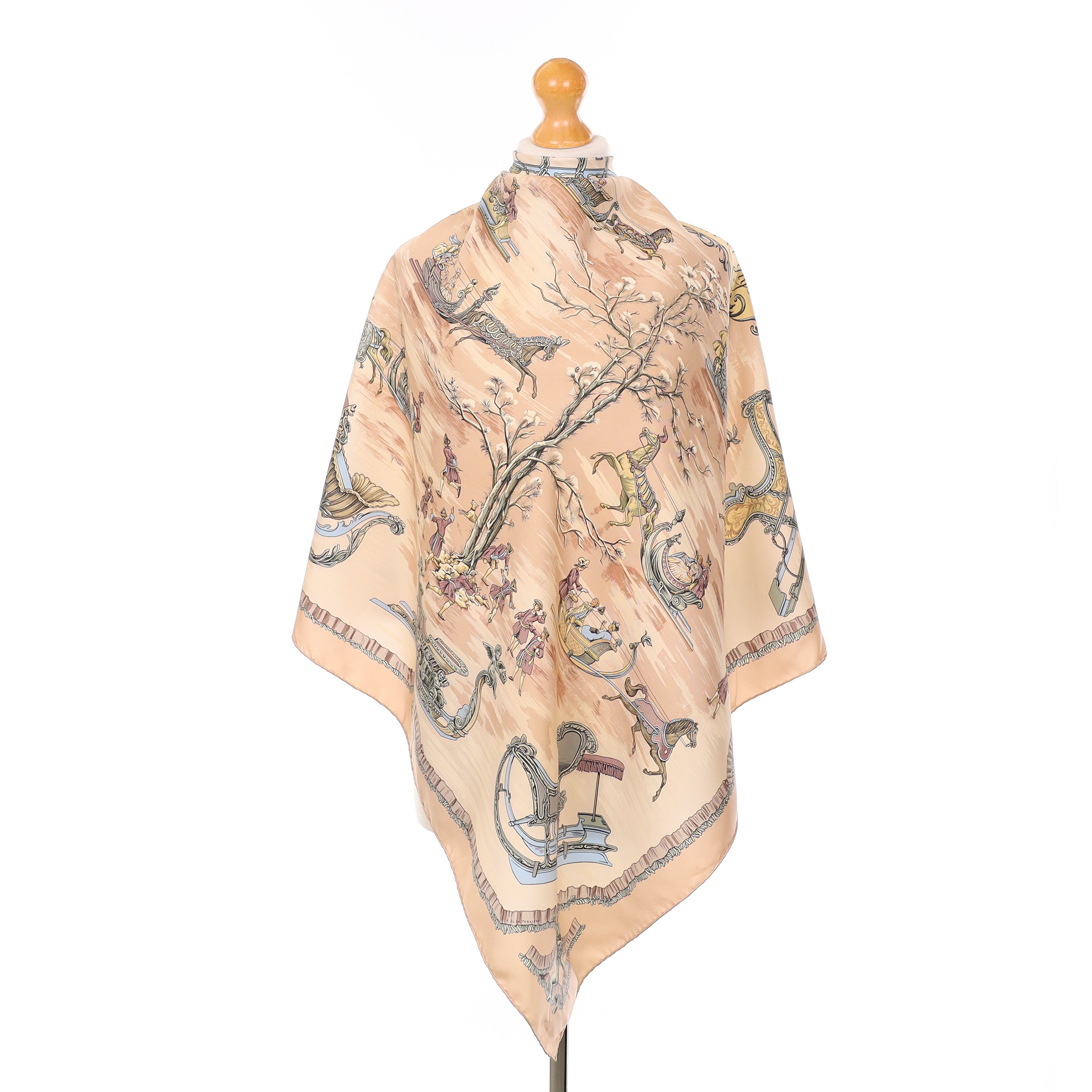 Hermès Traineaux Et Glissades Silk Scarf