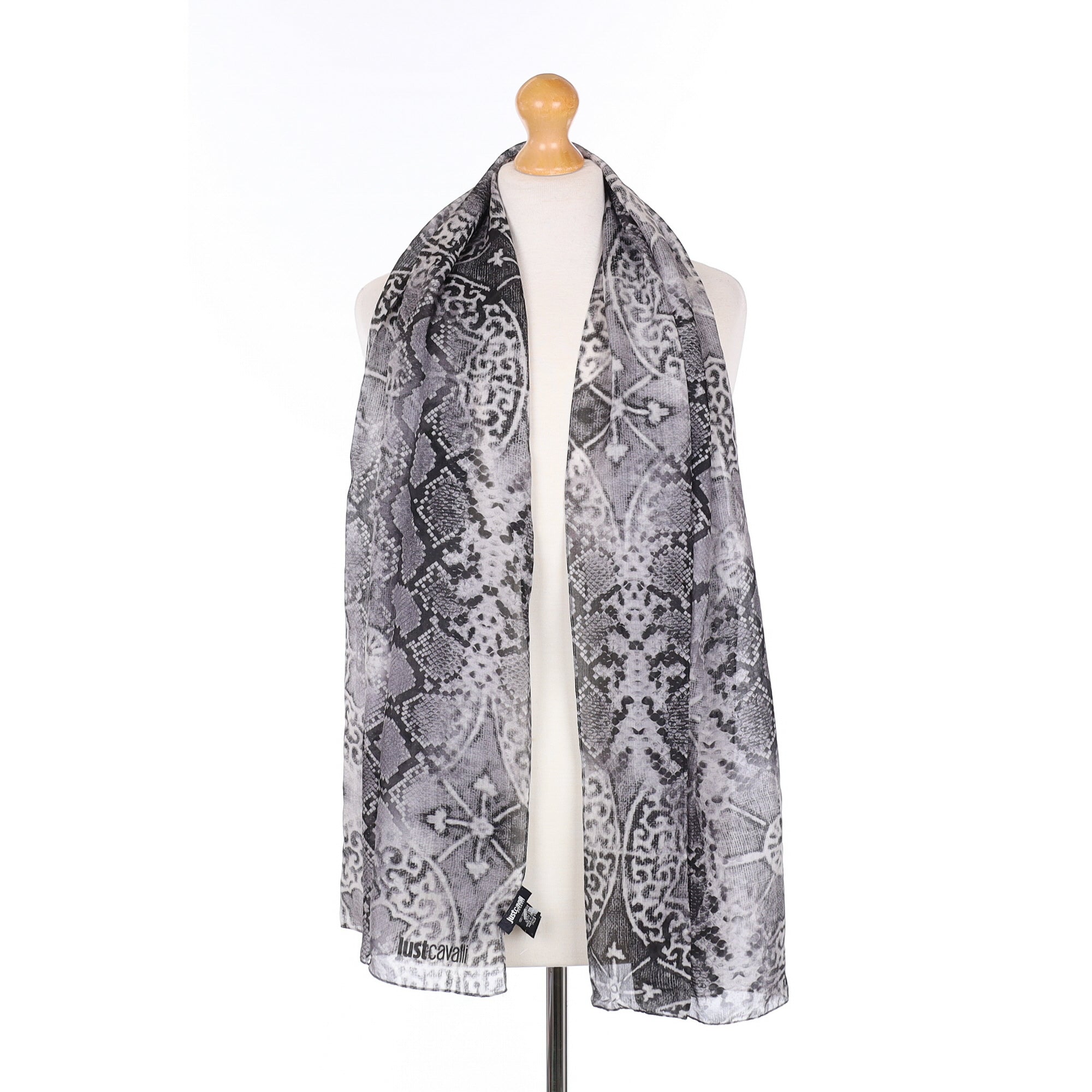 Brand New Cavalli Snake Skin Print Silk Scarf