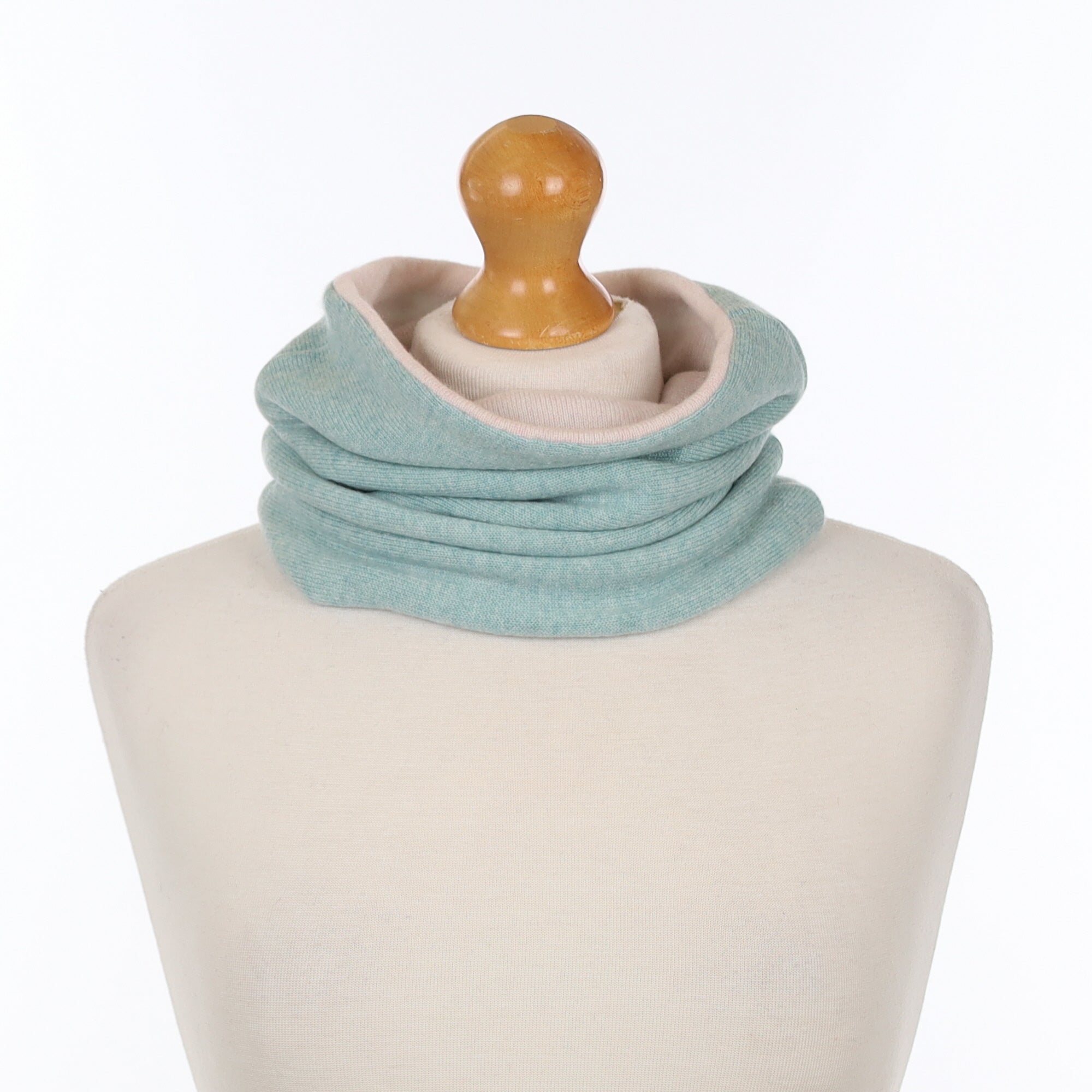 Mint Green and Oatmeal Luxury Double Layered Snood