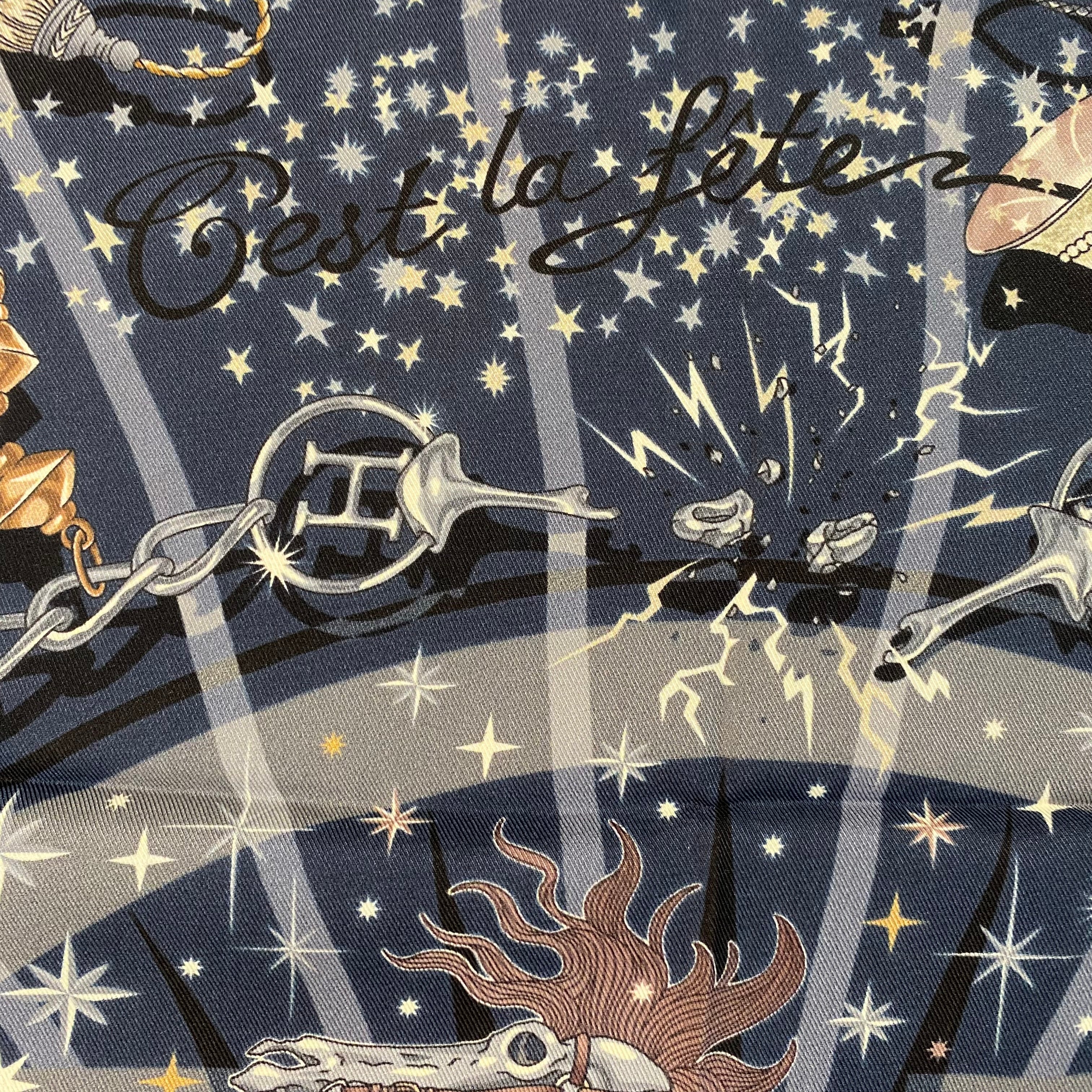 Hermès C’est la Fête 70 Silk Scarf Rare