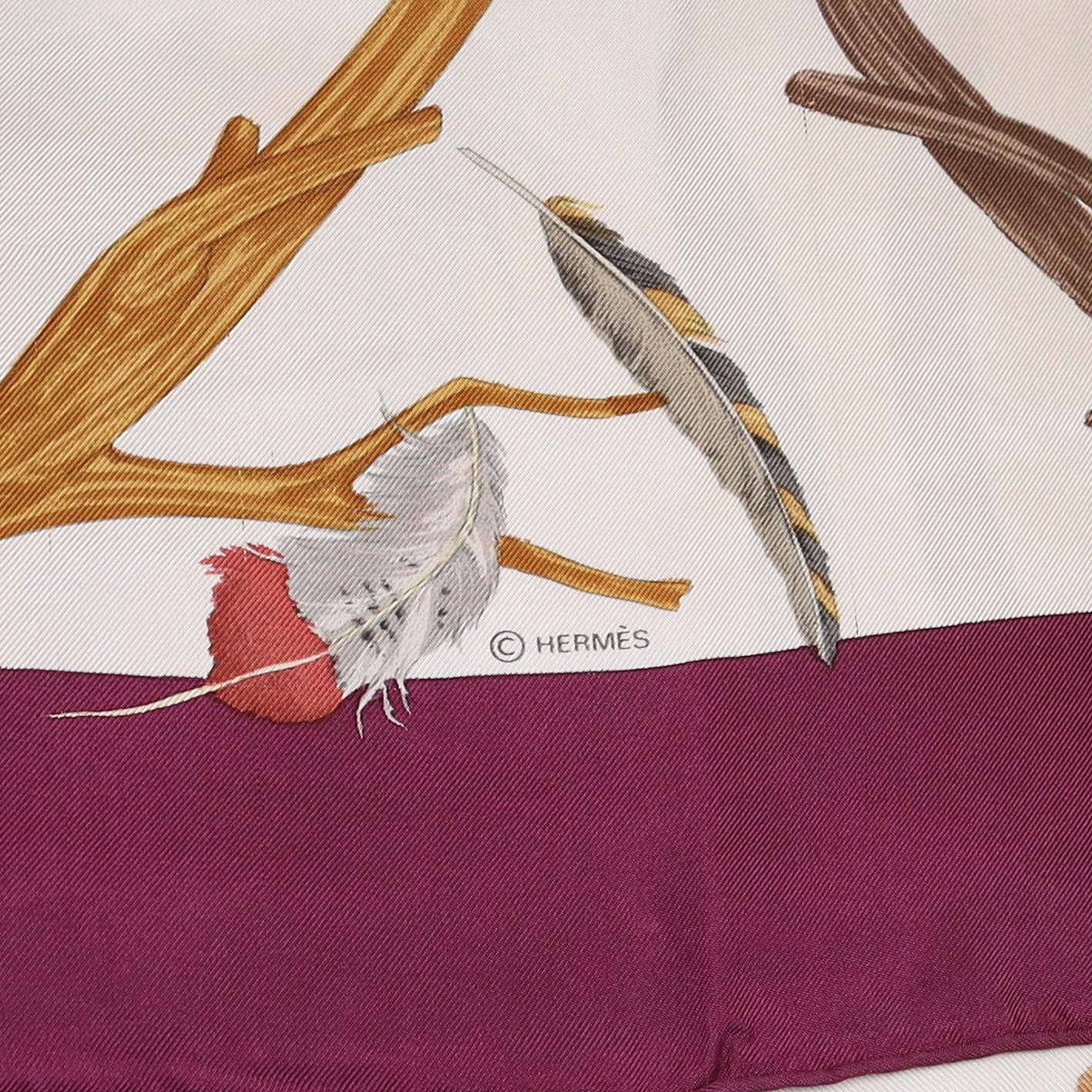 Hermès Chiens au Rapport Vintage Silk Scarf