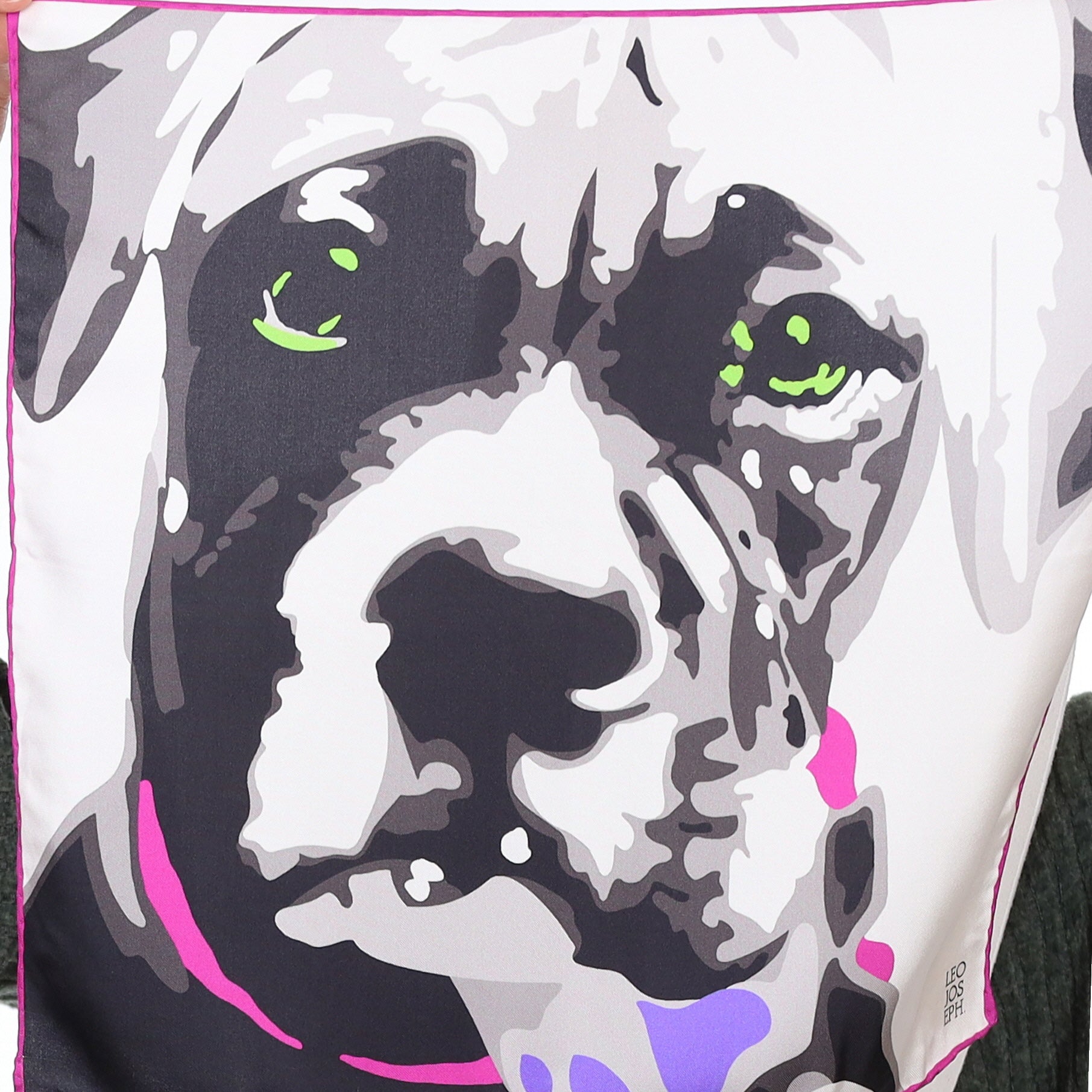 Brand New Leo Joseph Dog Design Silk Scarf