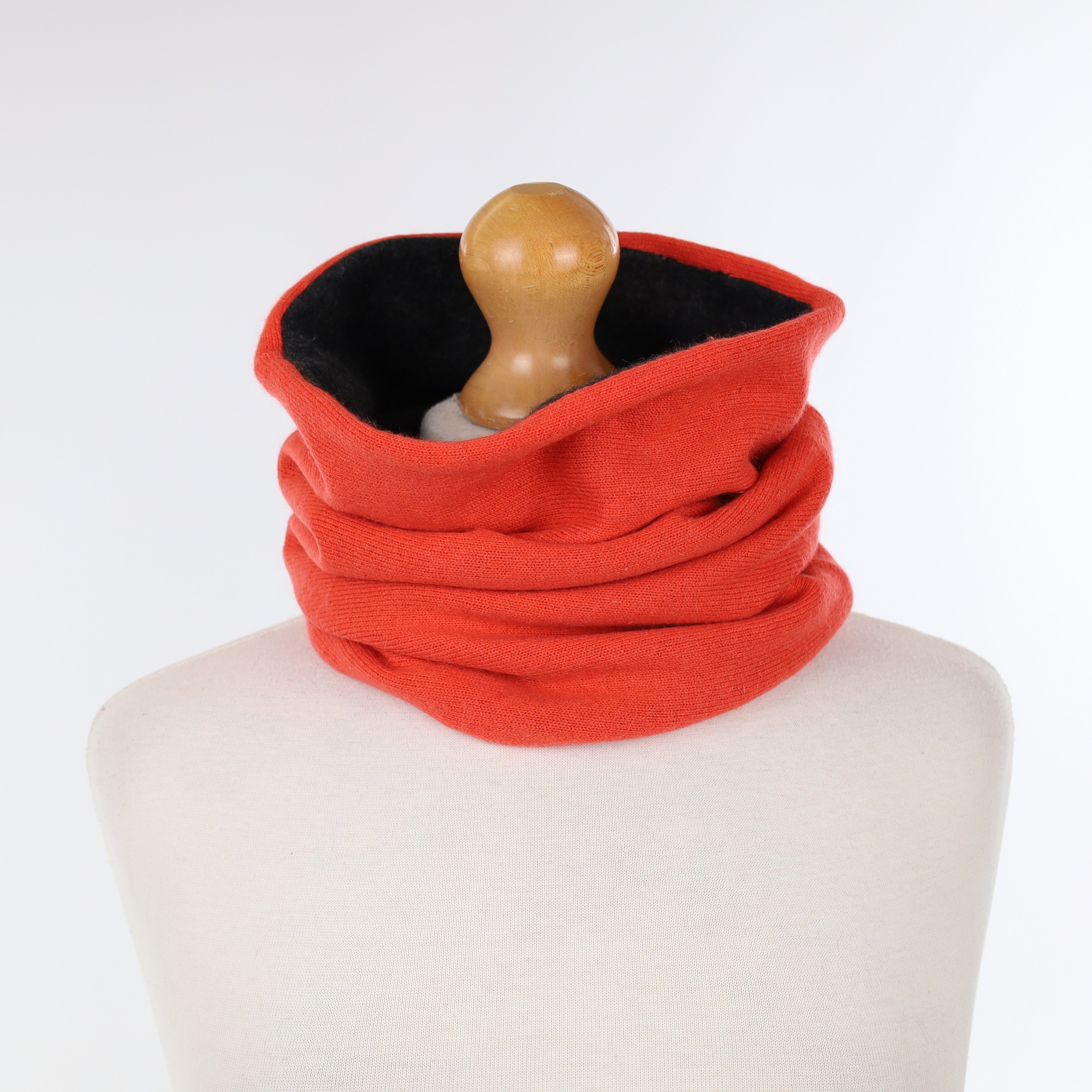 Sunset Orange and Charcoal Luxury Double Layered Snood