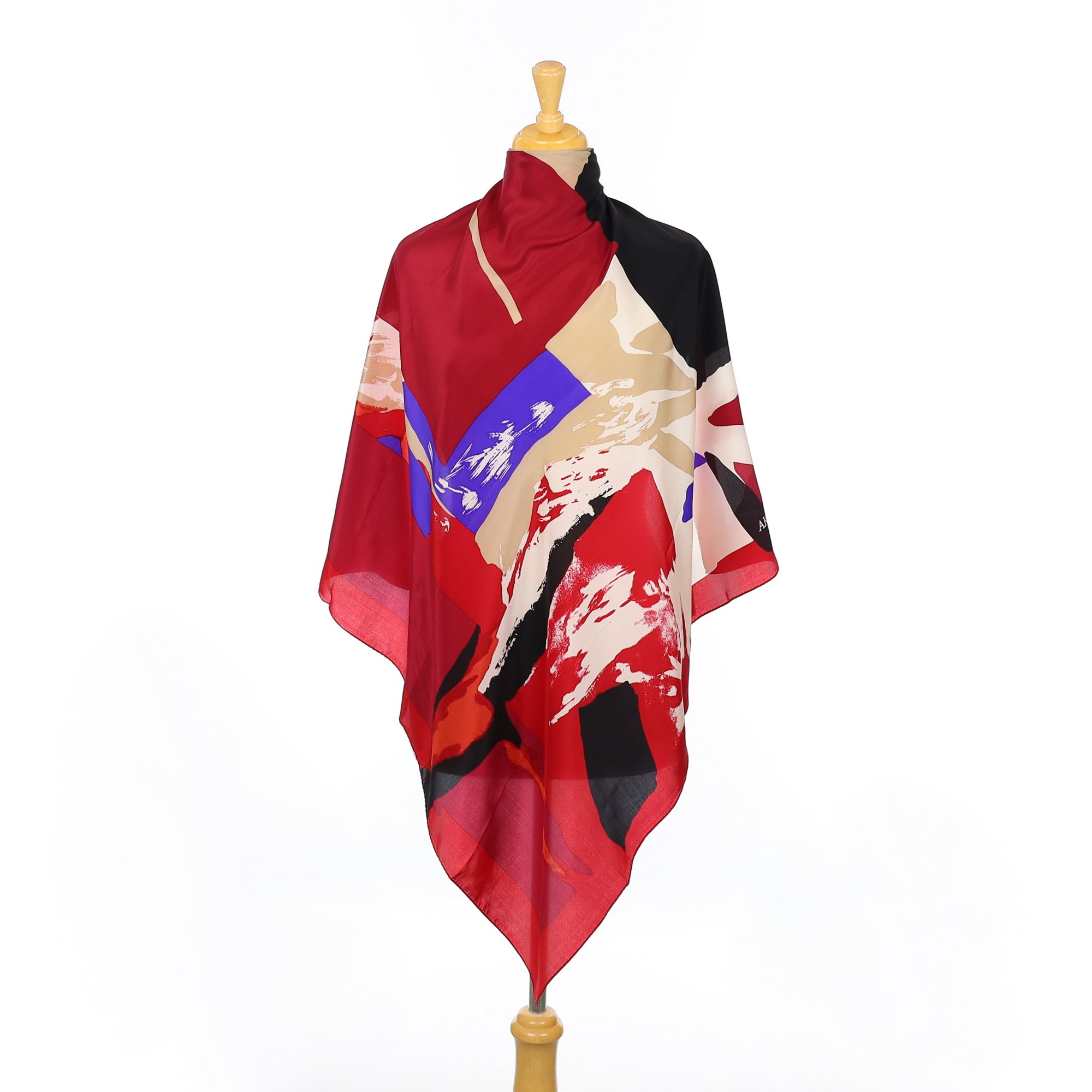 Brand New Anne Klein Red Patterned Vintage Silk Scarf